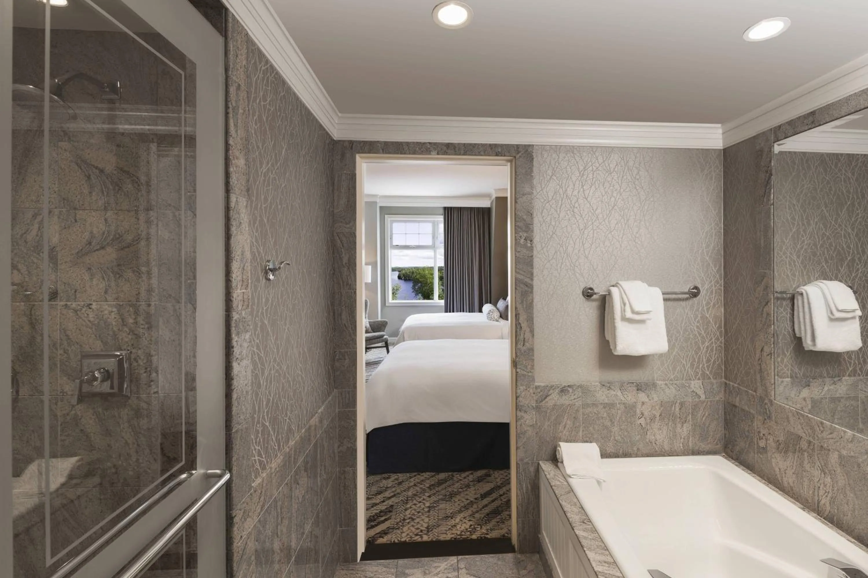 Bathroom, Bed in JW Marriott The Rosseau Muskoka Resort & Spa