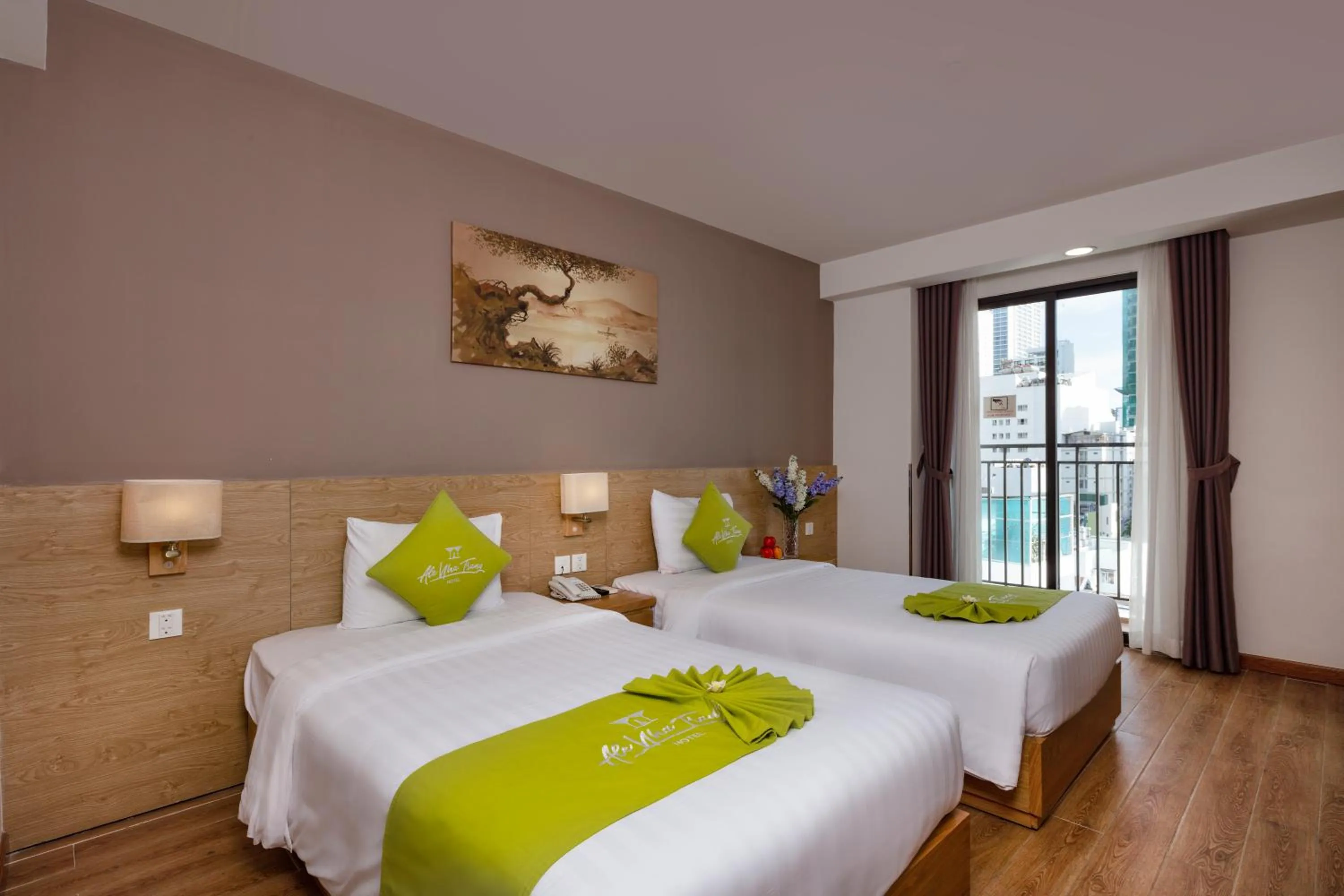 View (from property/room), Bed in Ale Nha Trang Hotel