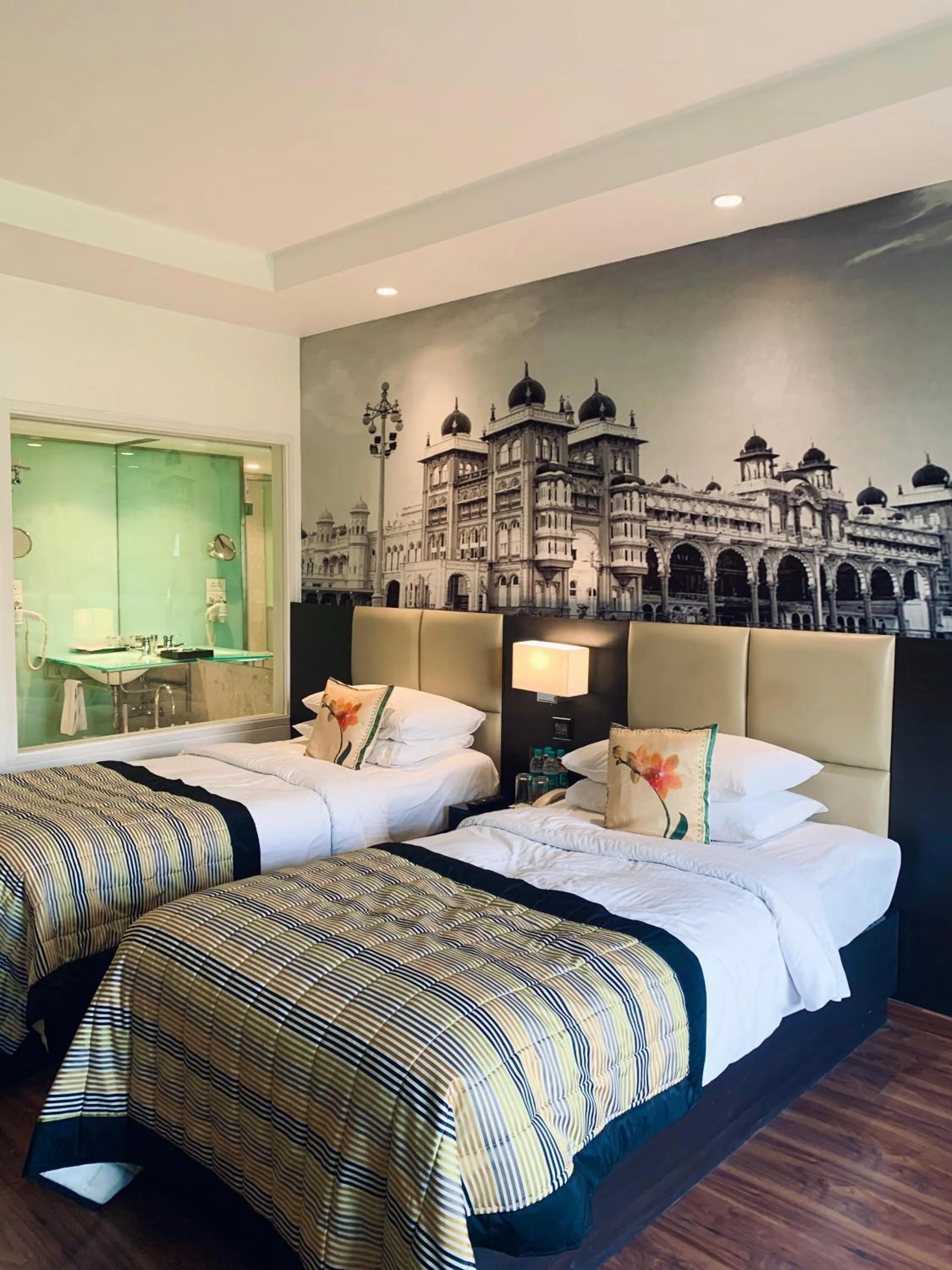 View (from property/room), Bed in Hotel Royal Orchid Bangalore