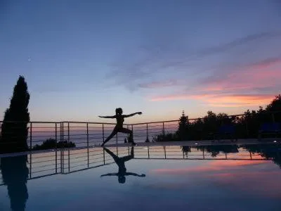 Swimming pool in Panoramic Sunset