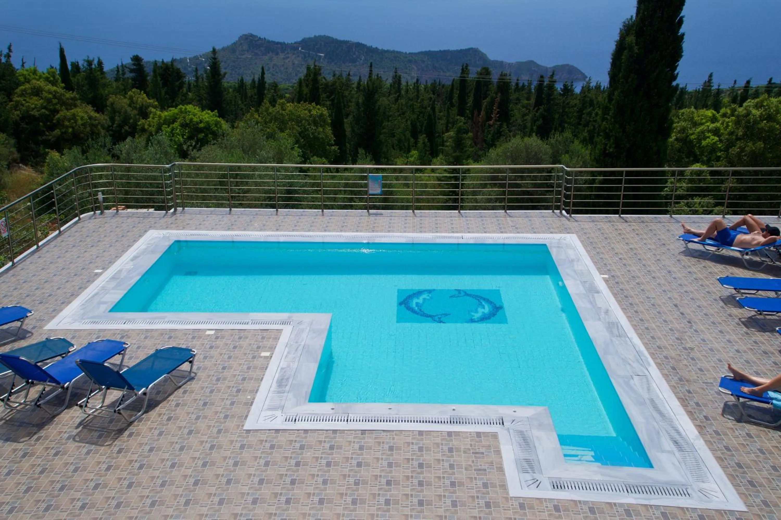 Swimming pool in Panoramic Sunset