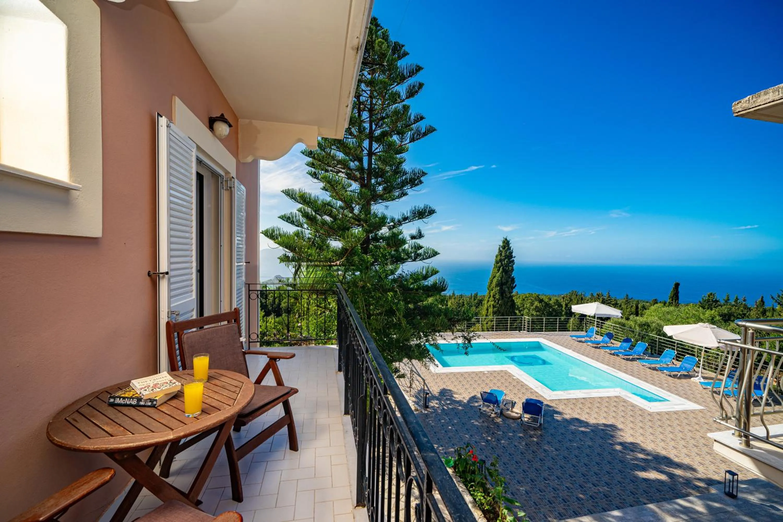 Swimming pool in Panoramic Sunset