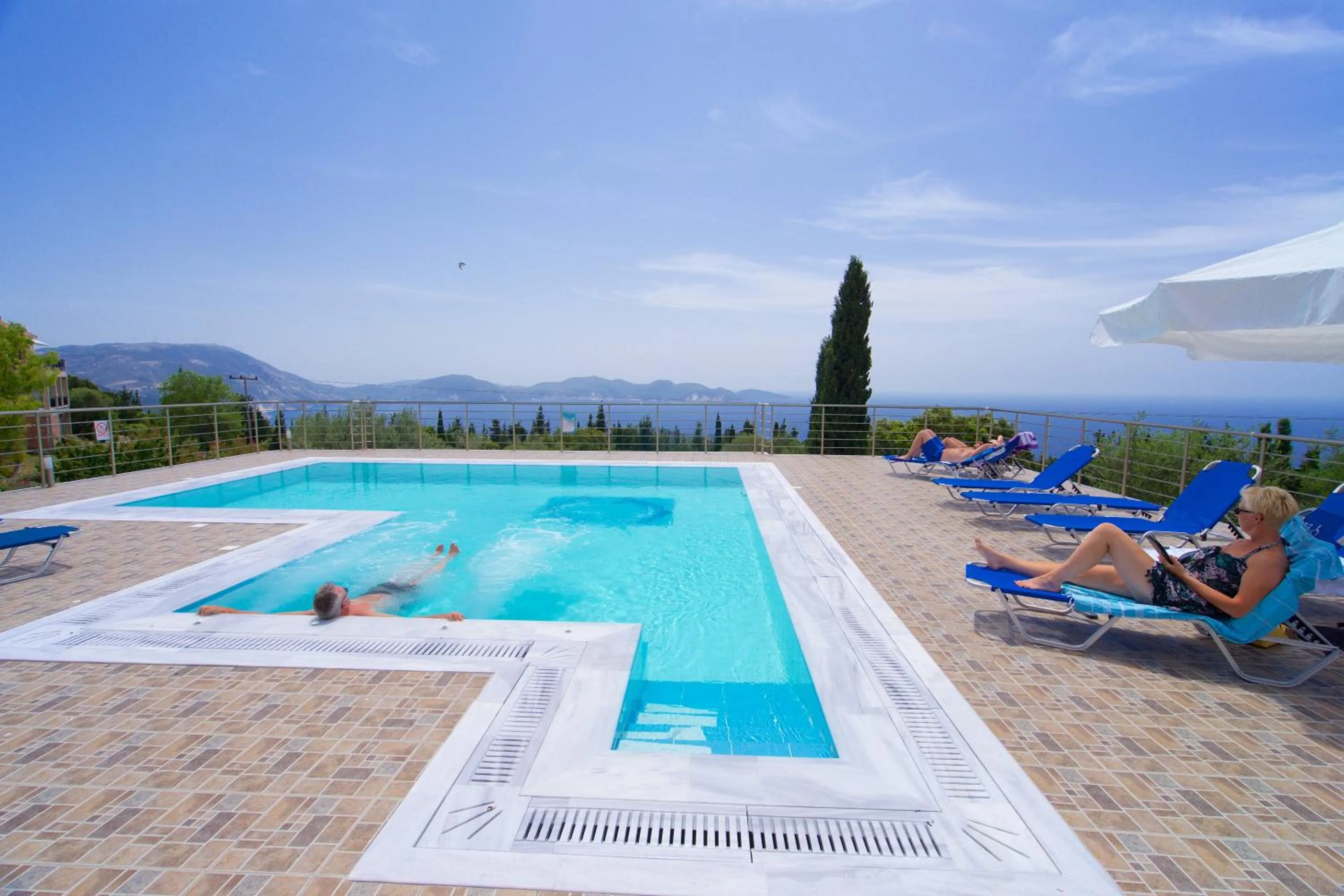 Swimming pool in Panoramic Sunset