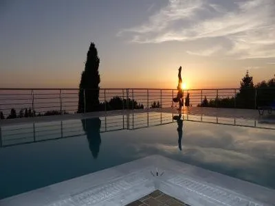 Swimming pool in Panoramic Sunset