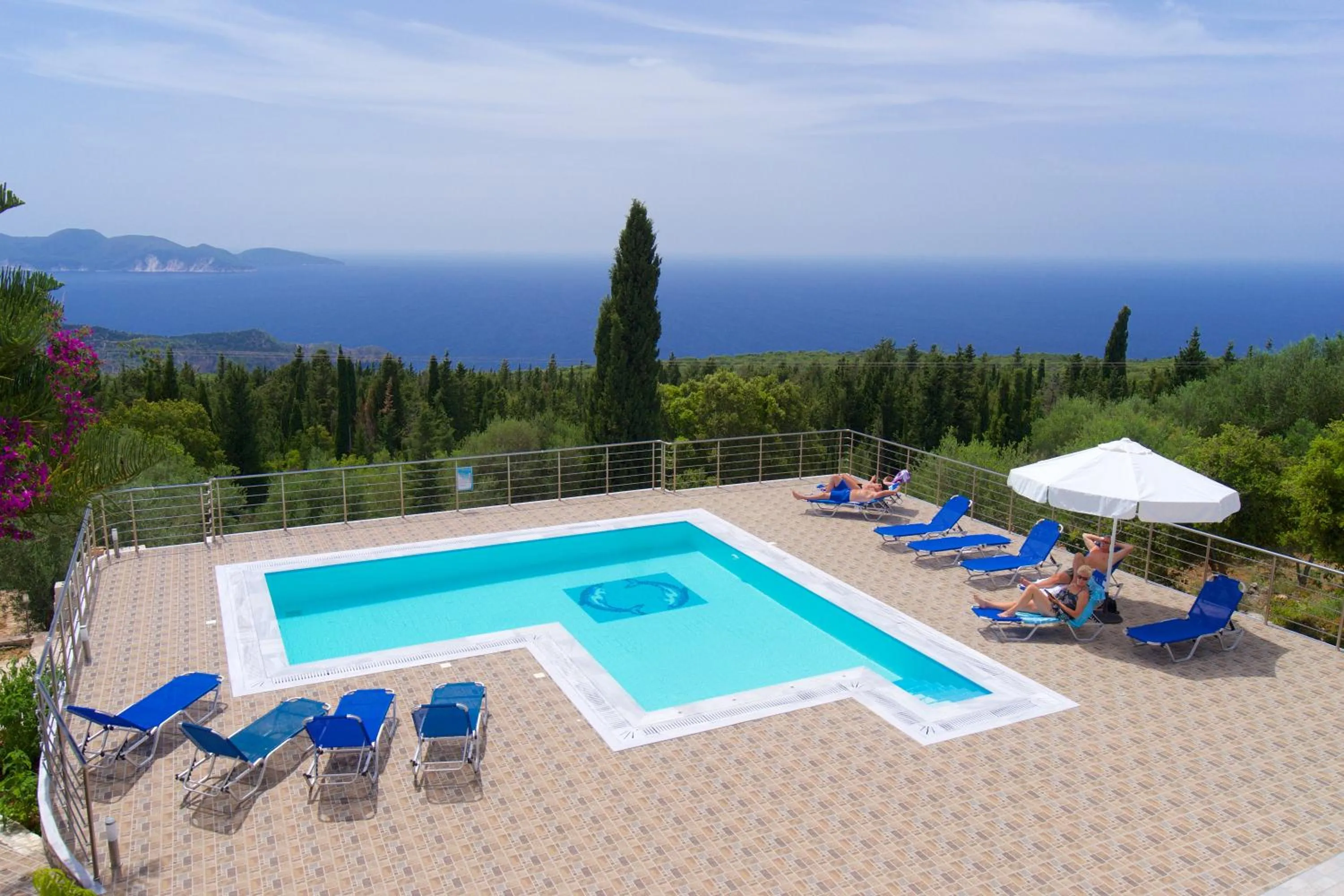 Swimming pool in Panoramic Sunset