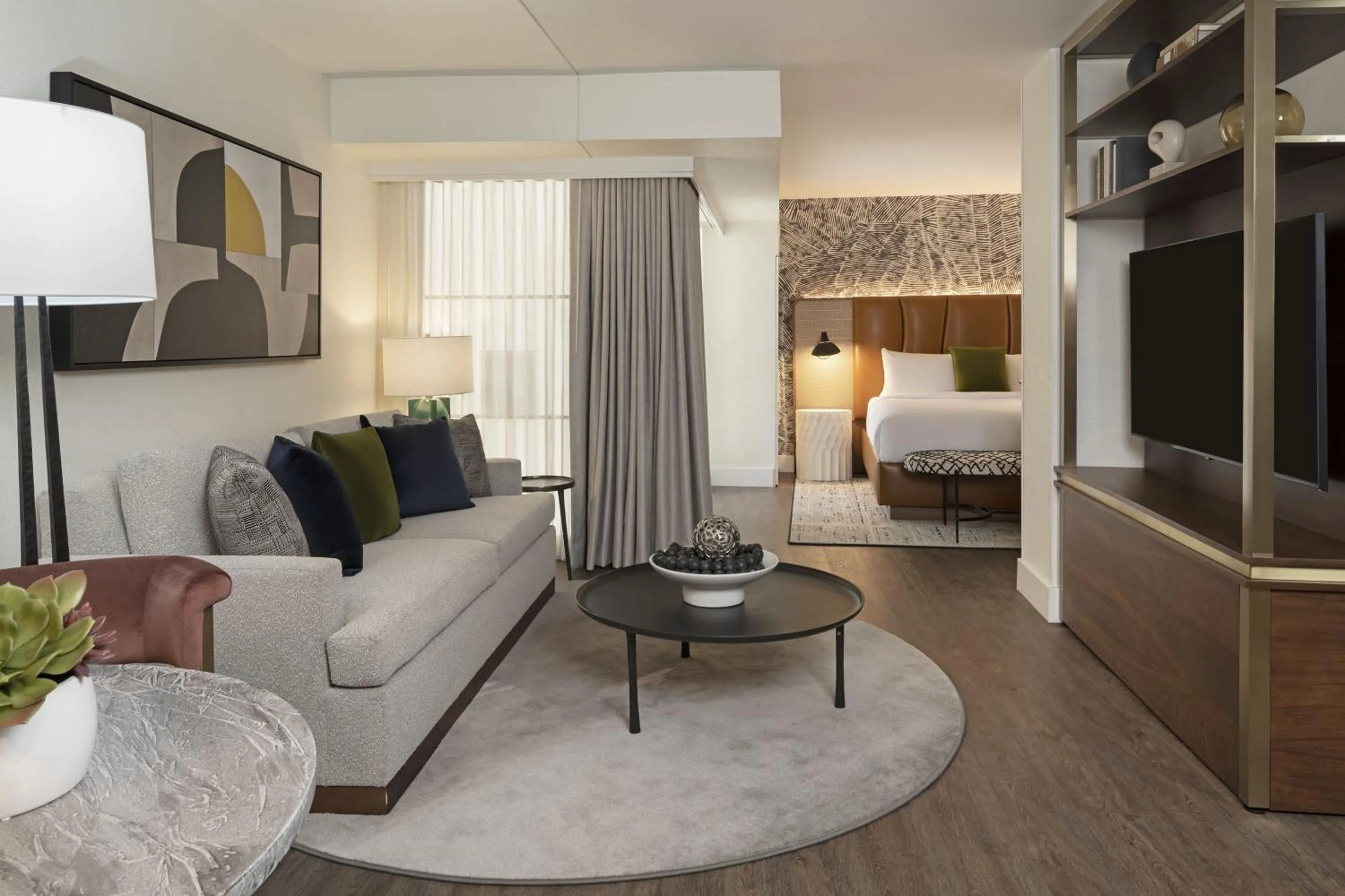 Living room, Bed in Burton House, Beverly Hills, A Tribute Portfolio Hotel