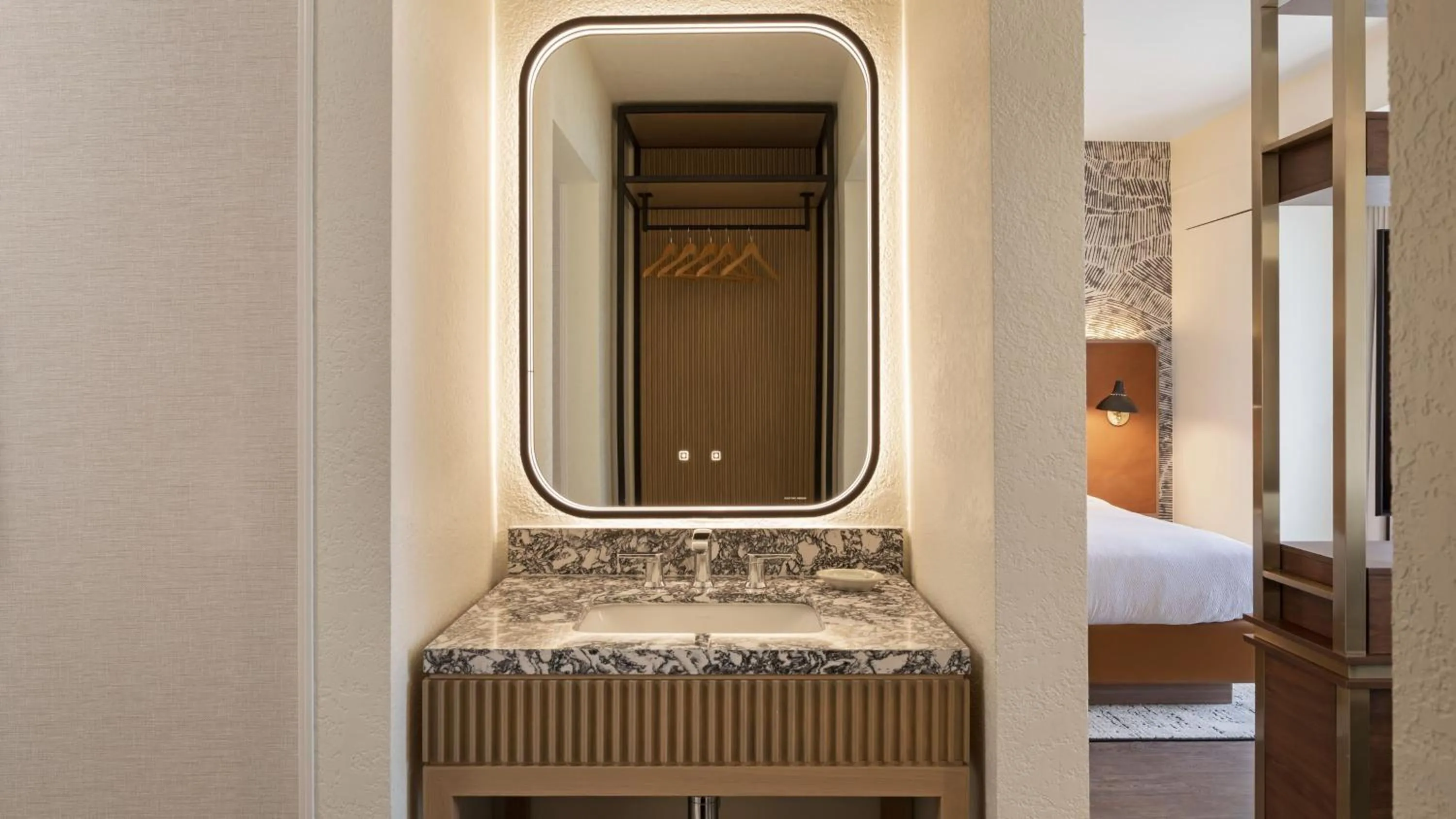 Bathroom, Bed in Burton House, Beverly Hills, A Tribute Portfolio Hotel