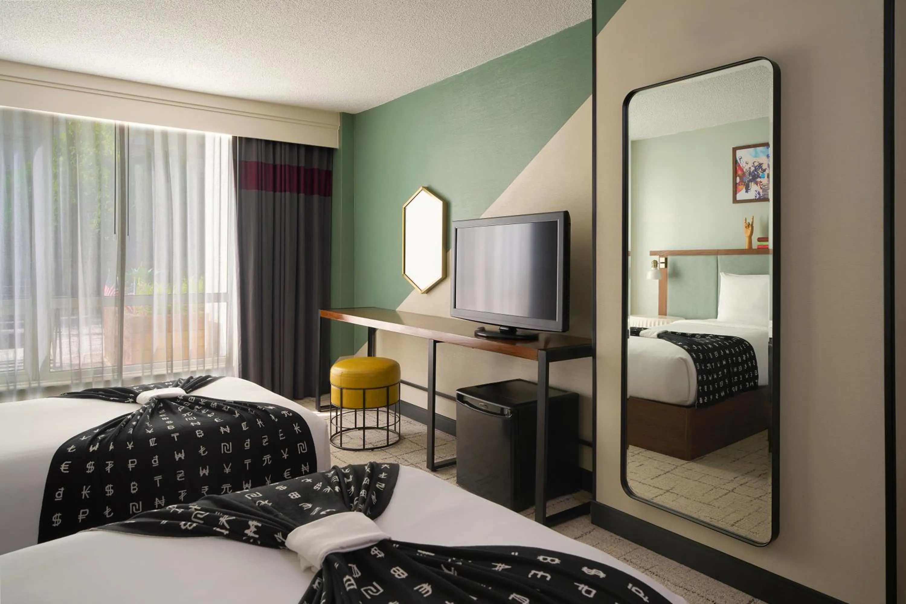 Bed in Generator Hotel Washington DC