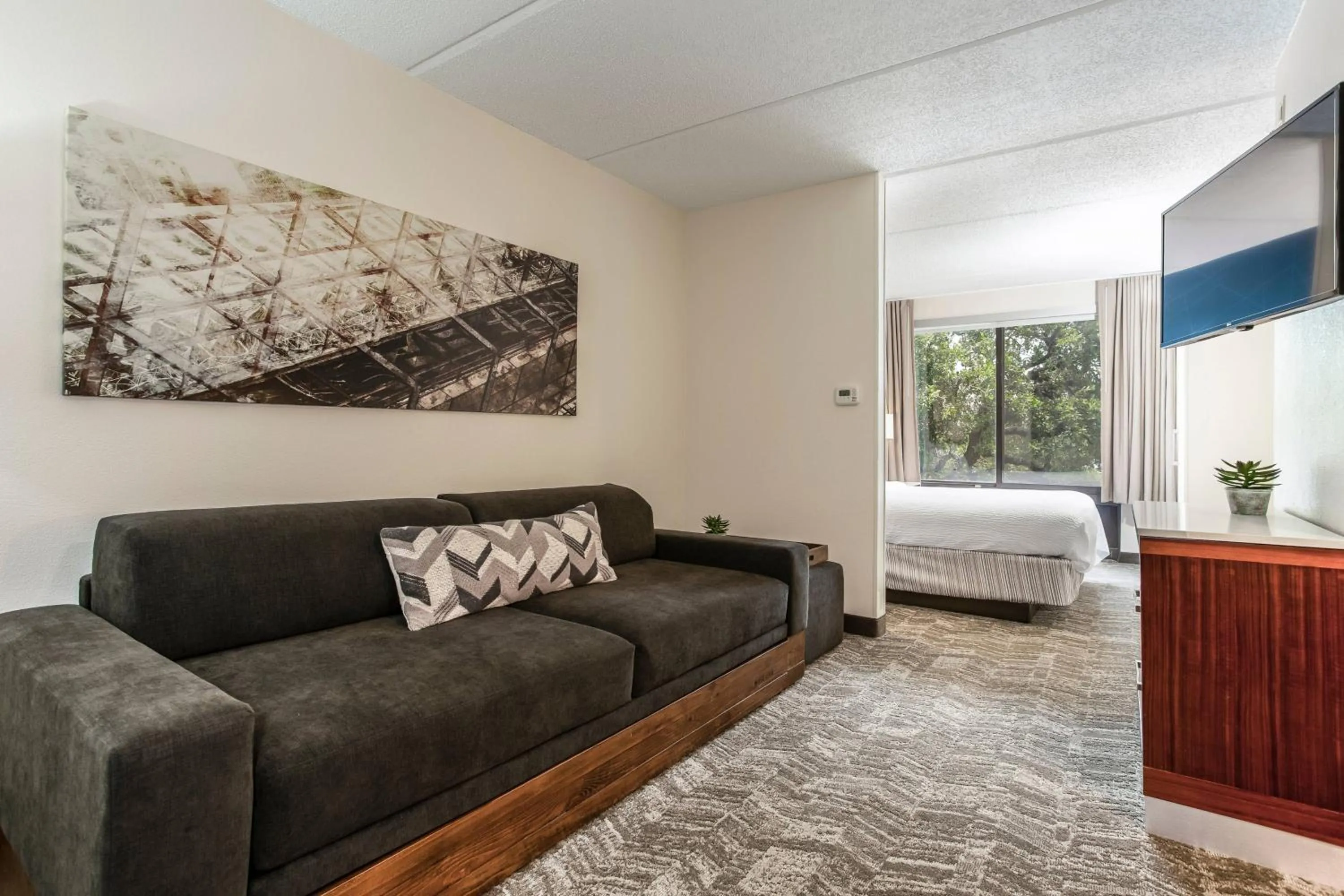 Living room, Bed in SpringHill Suites by Marriott Austin The Domain Area