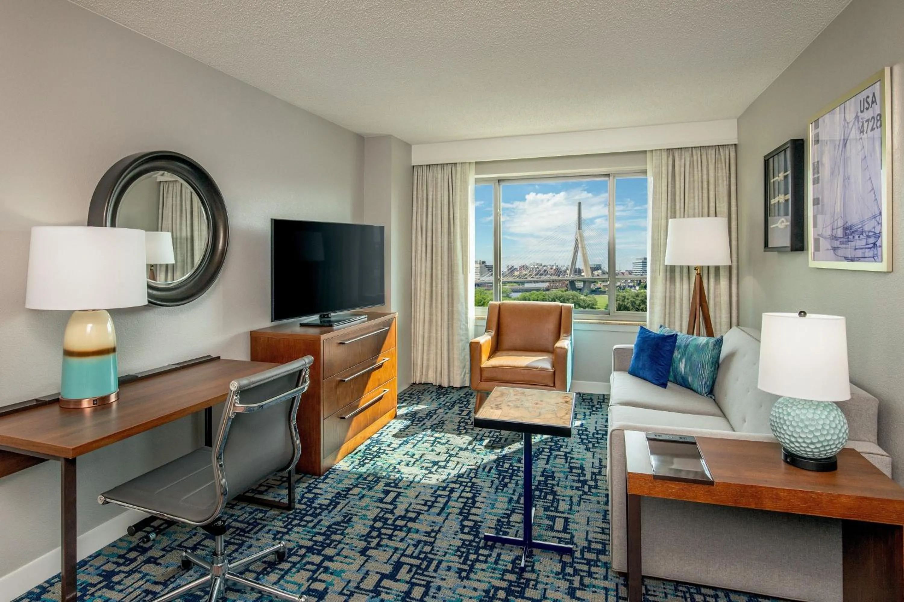 Living room in Residence Inn by Marriott Boston Harbor on Tudor Wharf