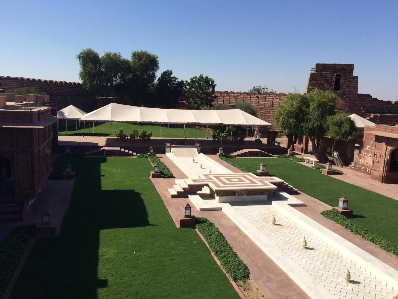 Garden view in The Fort Pokaran