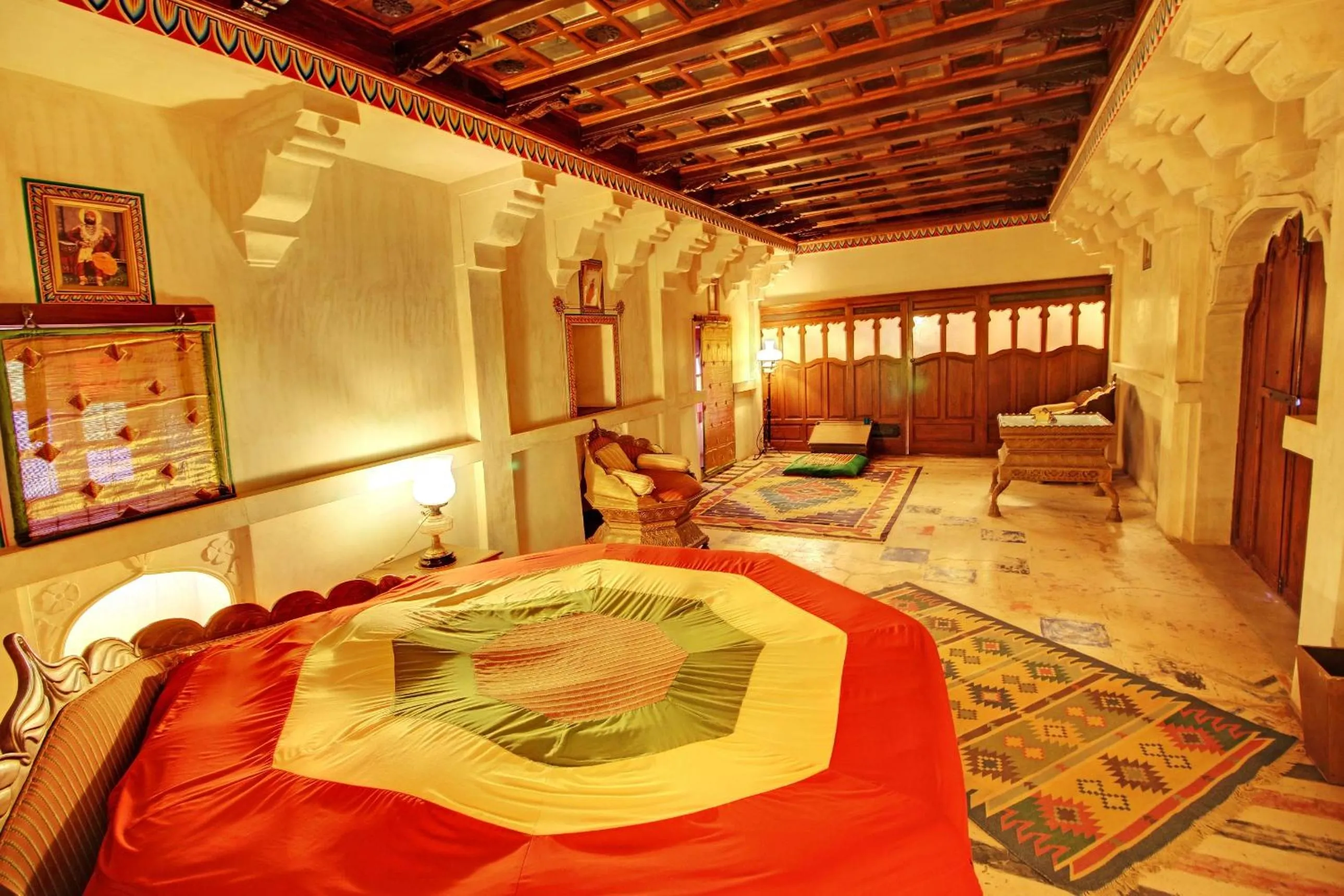 Seating area, Bed in The Fort Pokaran