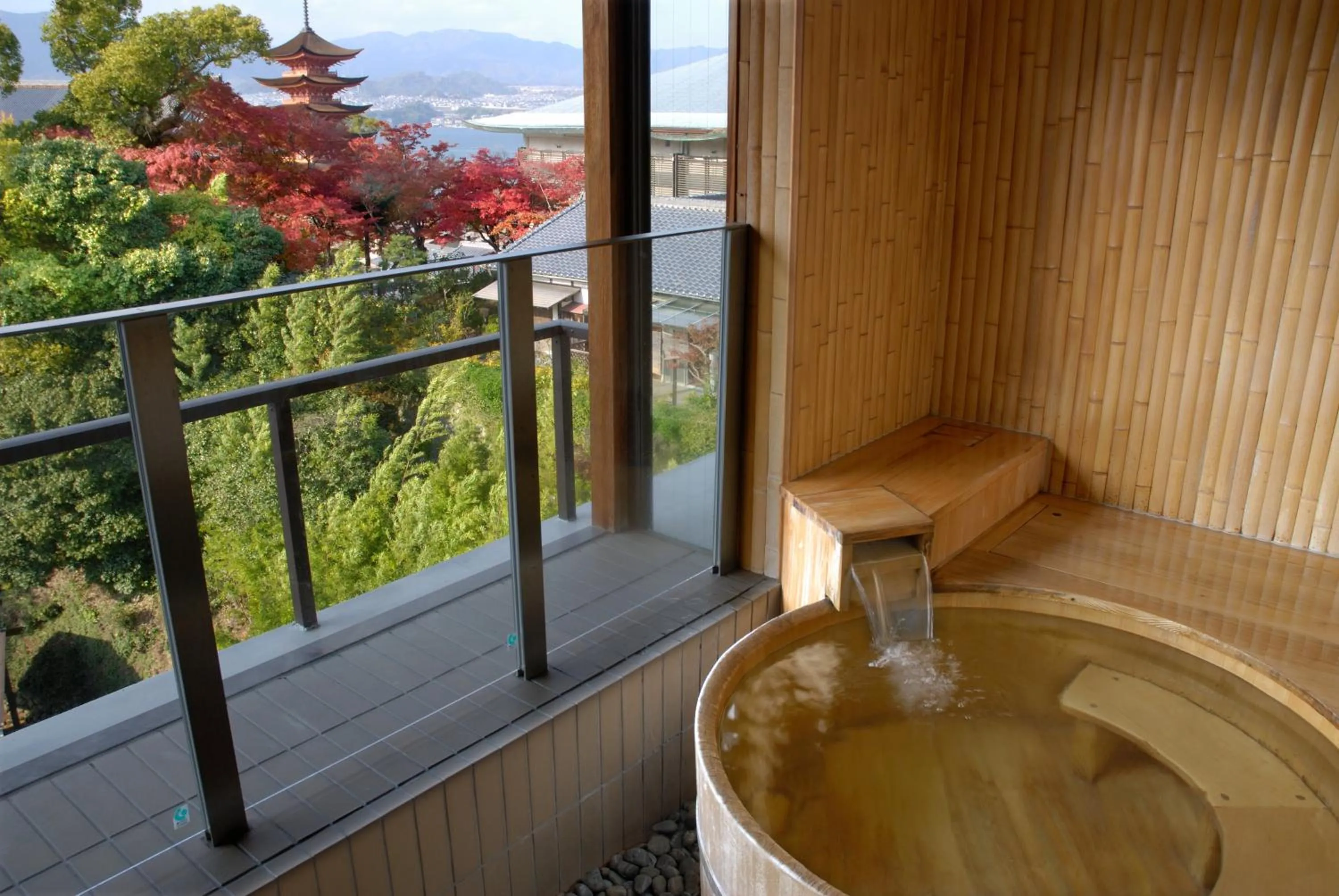 Open Air Bath in Miyajima Grand Hotel Arimoto