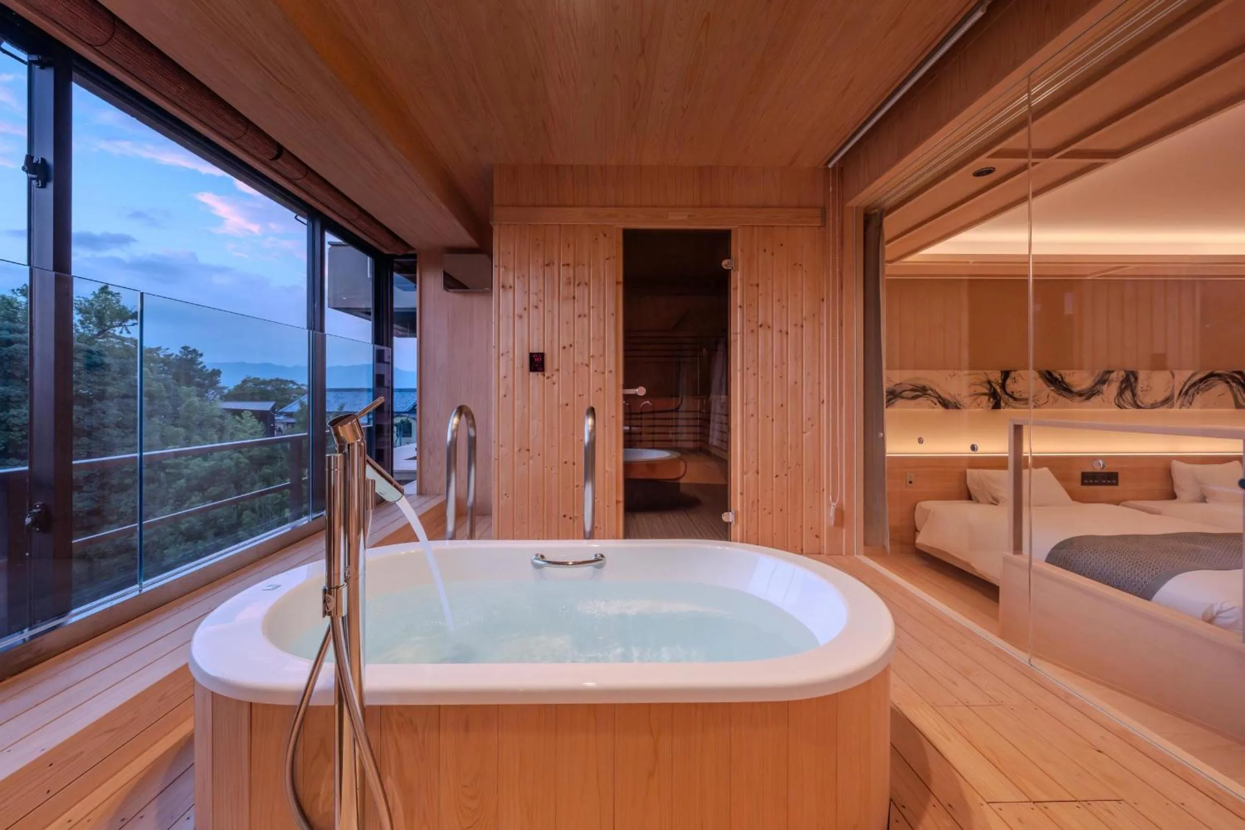 Bed in Miyajima Grand Hotel Arimoto