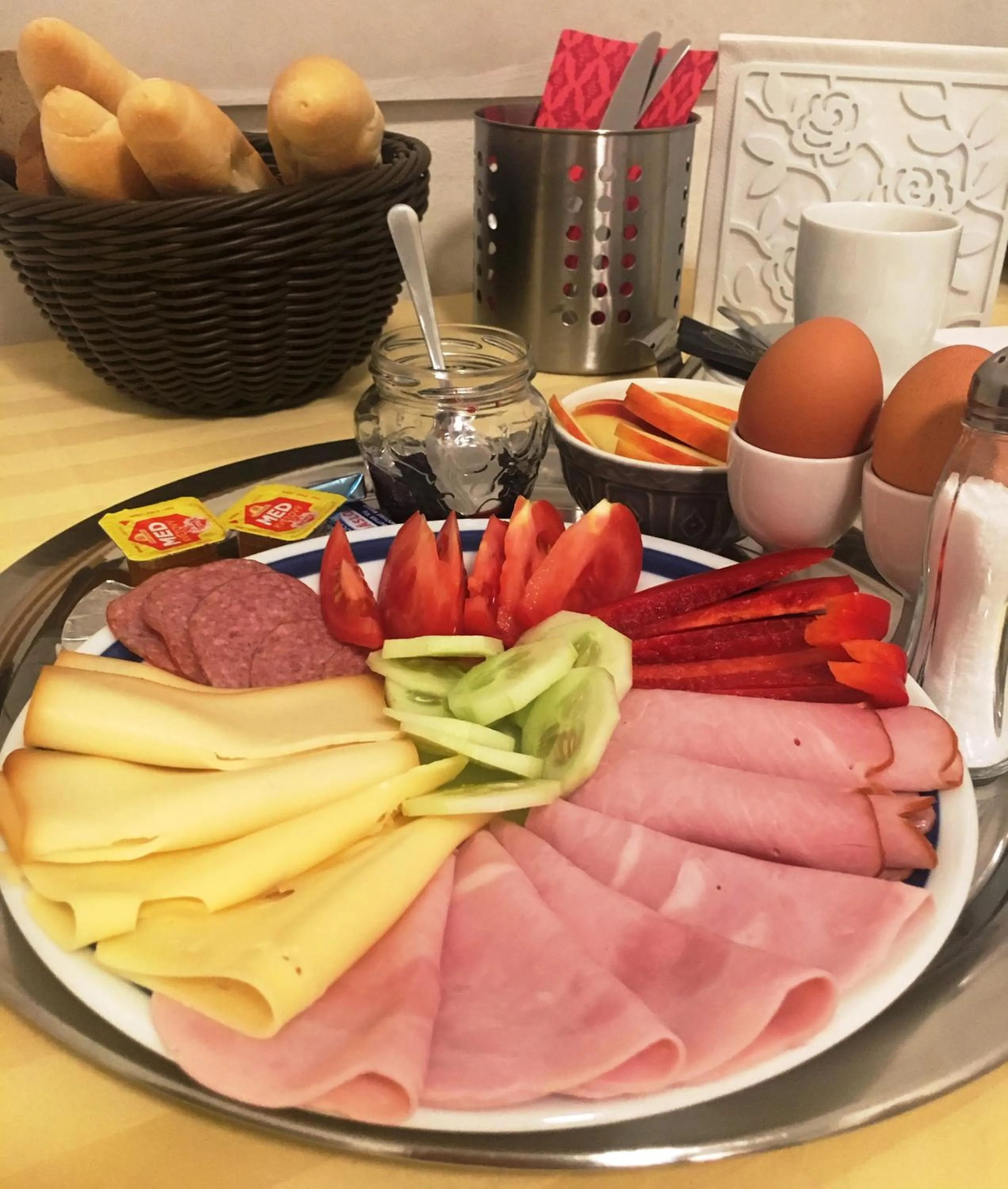 Continental breakfast in B&B Krumlov