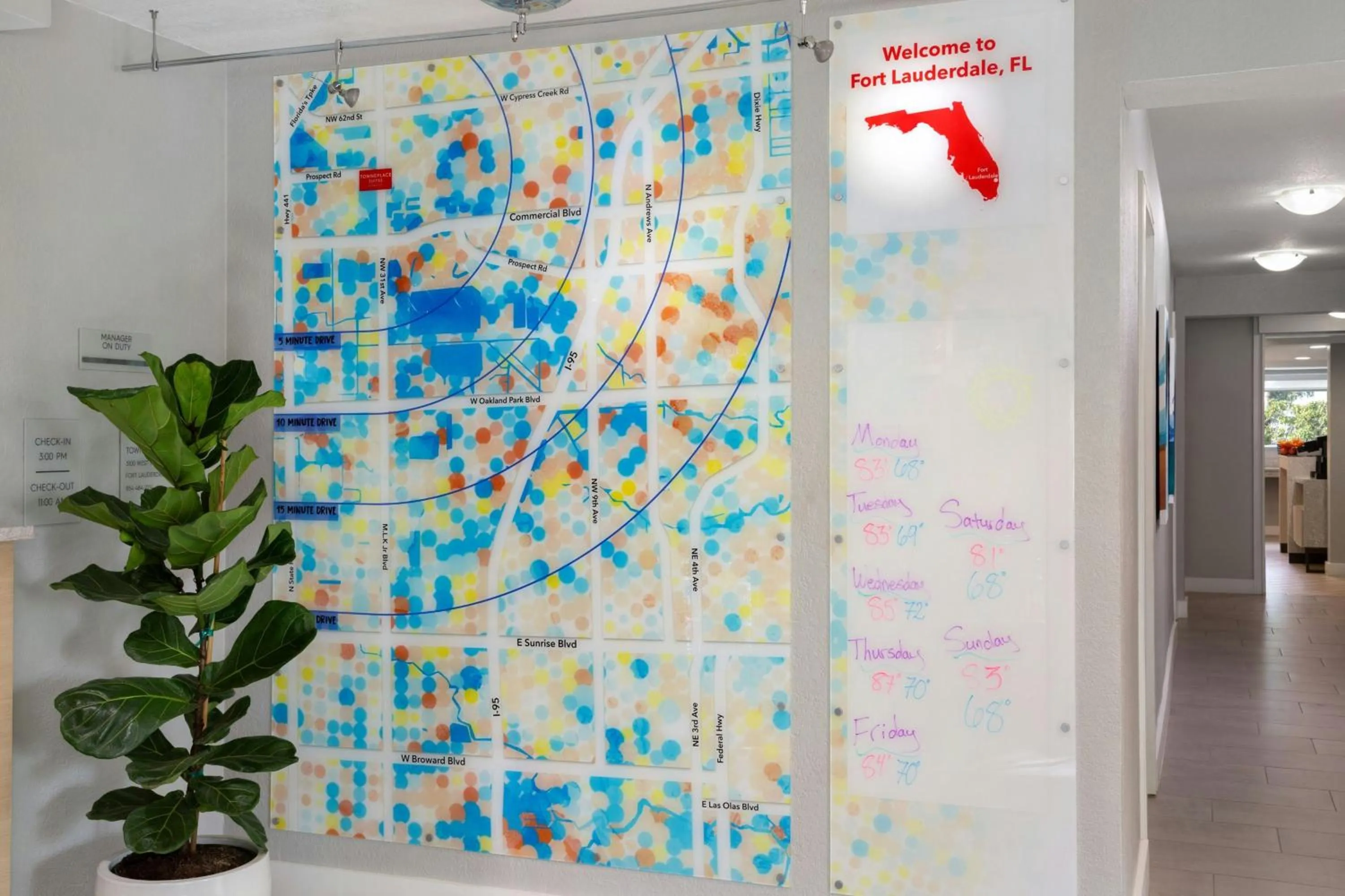 Lobby or reception in TownePlace Suites Fort Lauderdale West