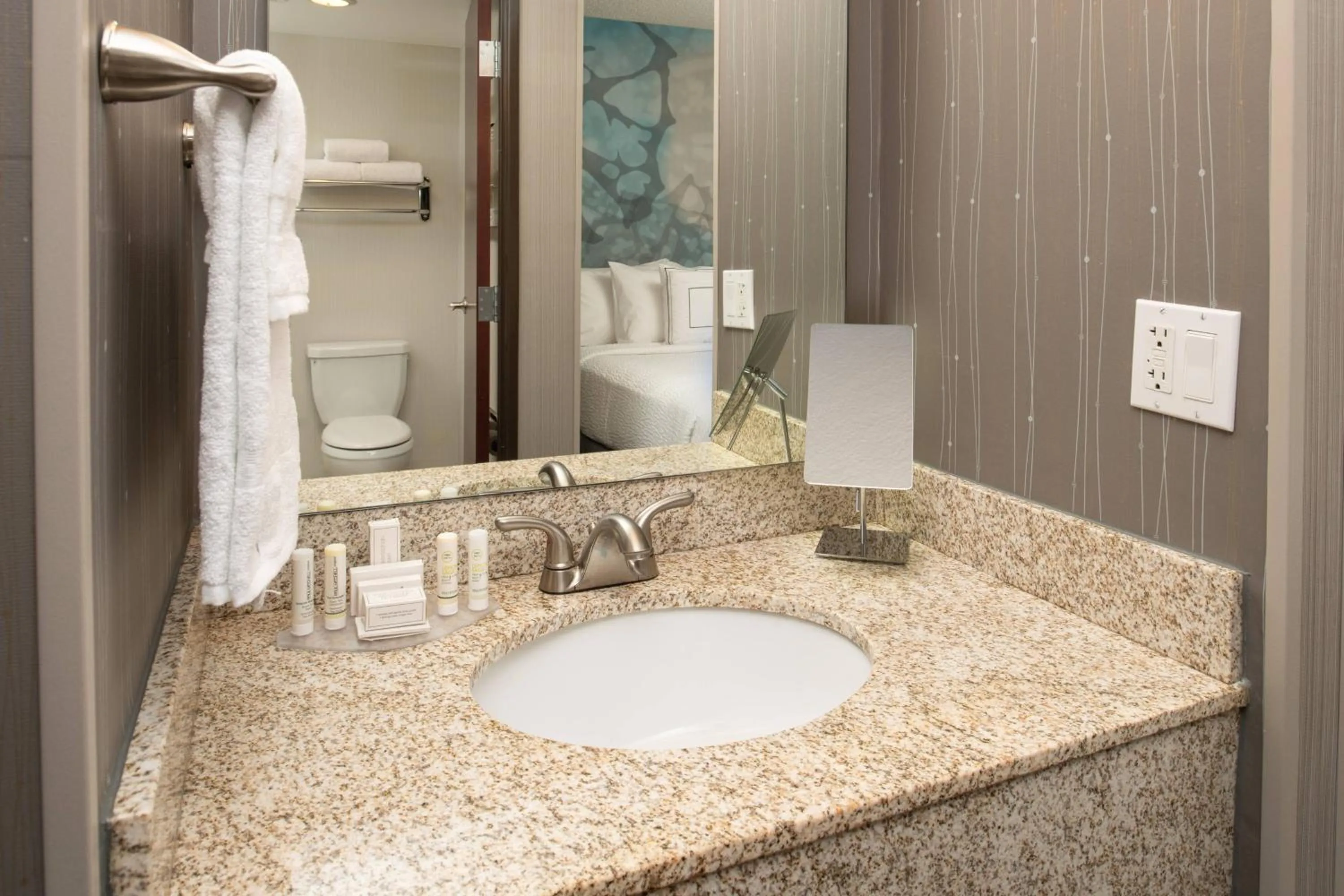 Bathroom in Courtyard by Marriott Portland Airport