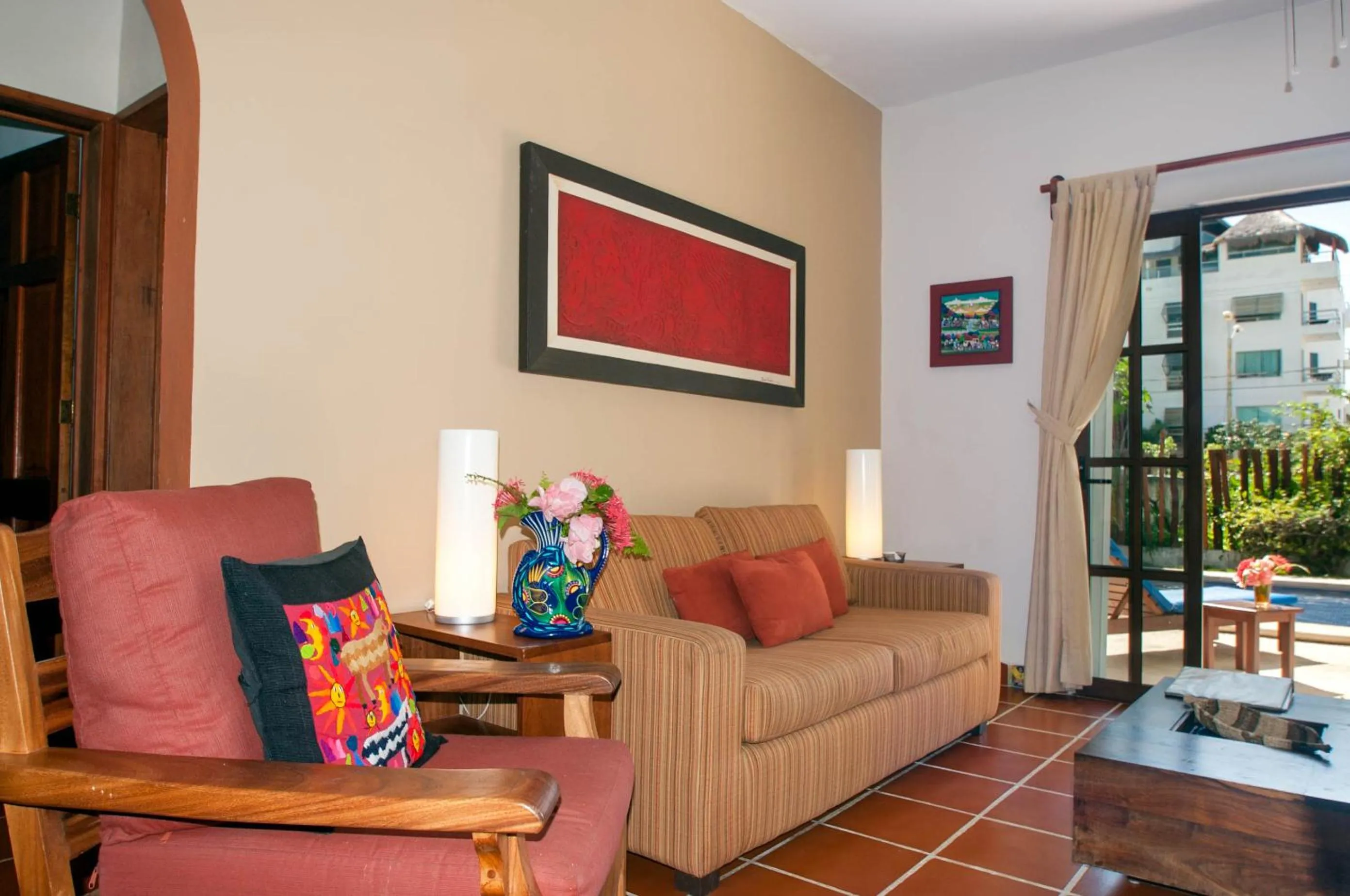 Living room in Casa Anita - Relaxing Home Steps from the Puerto Morelos Beach