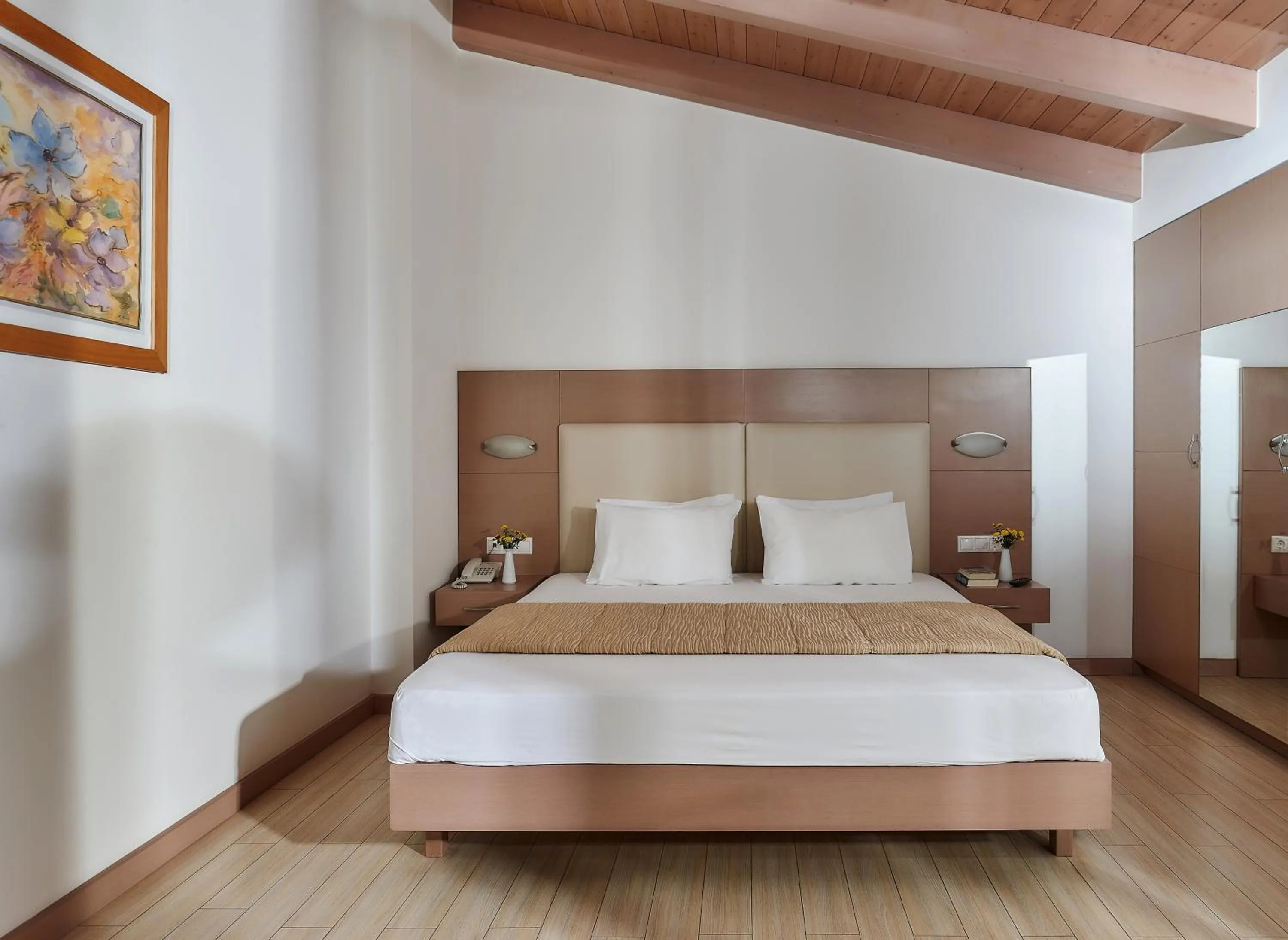 Bedroom, Bed in Panormo Beach Hotel