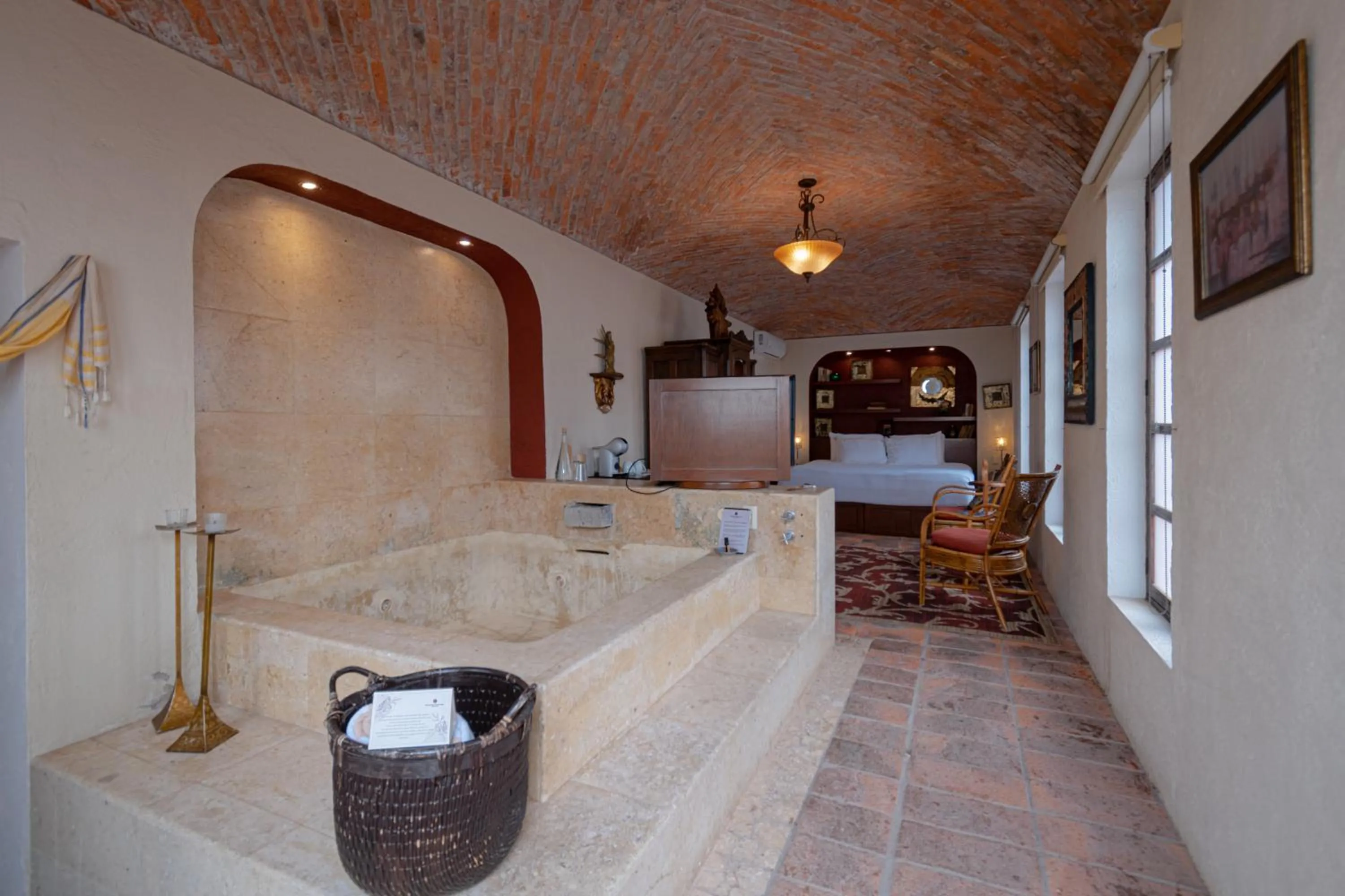 Bed in Hacienda Sepulveda Hotel & Spa