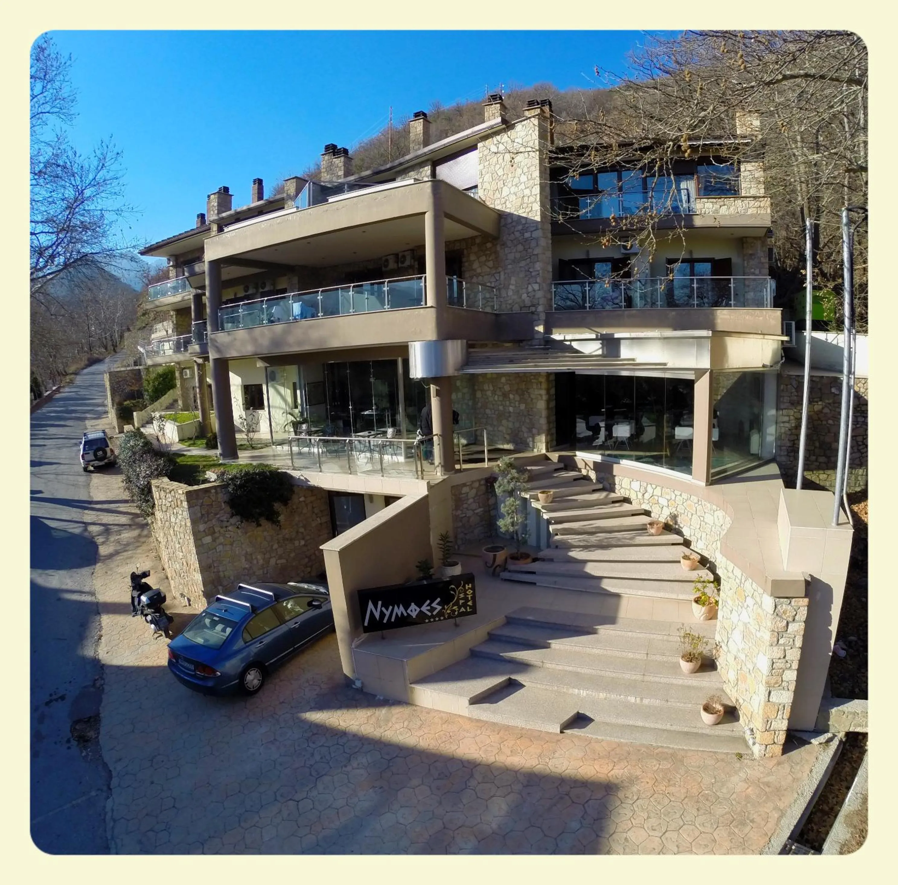 Facade/entrance in Nymfes Hotel
