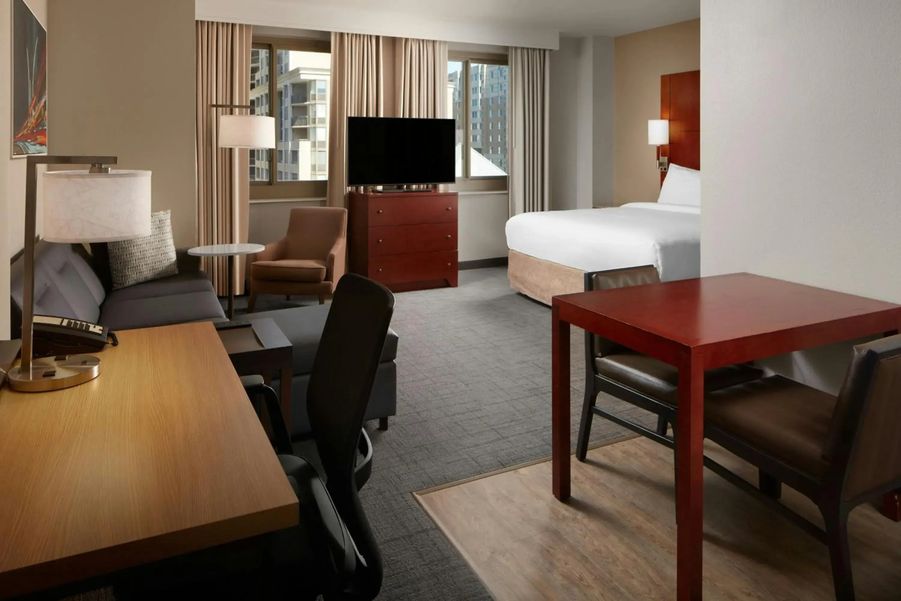 King Studio with Sofa Bed and Transfer Shower - Mobility and Hearing Accessible in Residence Inn Arlington Courthouse King Studio with Sofa Bed and Transfer Shower - Mobility and Hearing Accessible in Residence Inn Arlington Courthouse