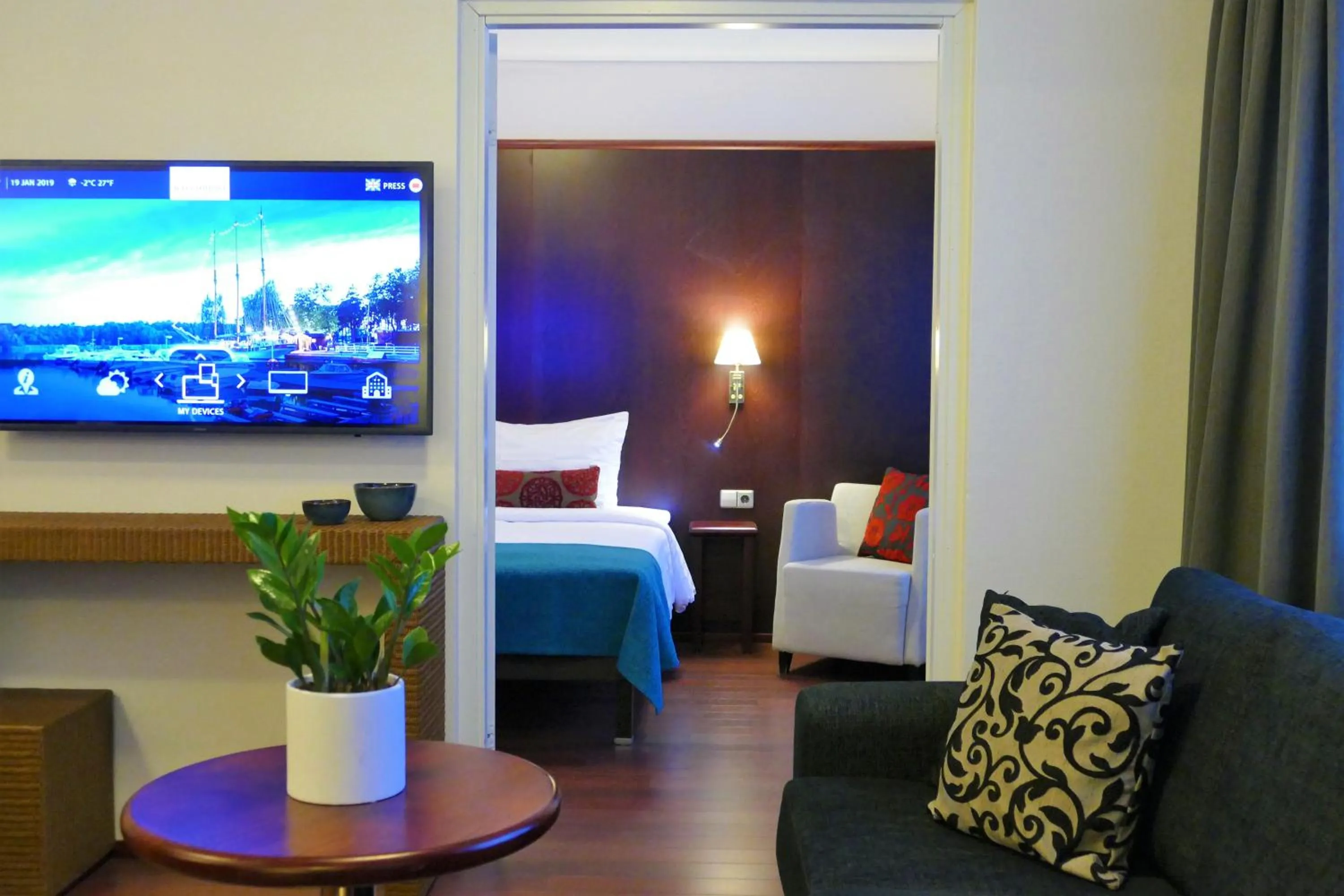 Bed in Hotel Kalliohovi