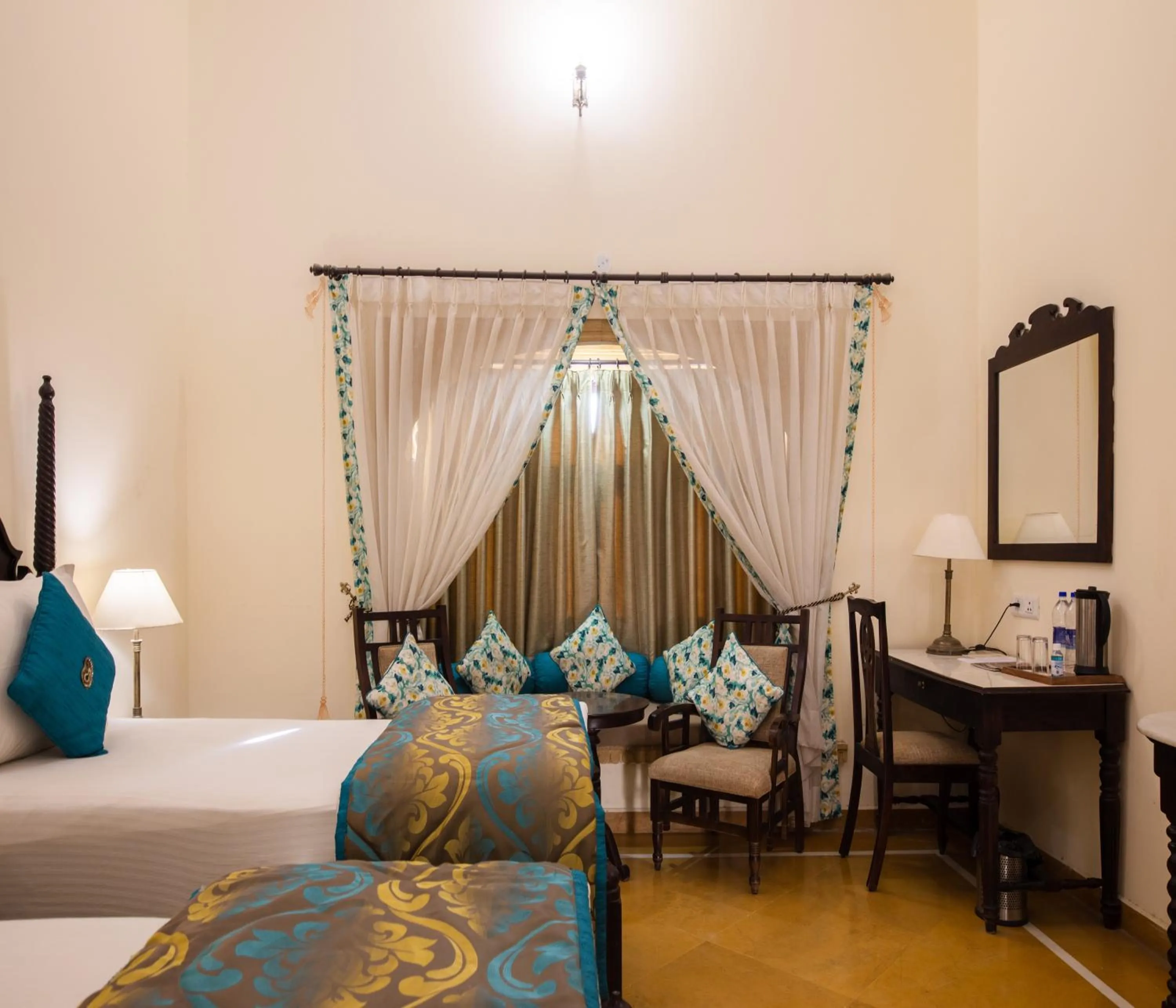 Bedroom, Bed in SKK The Fern An Ecotel Hotel, Jaisalmer