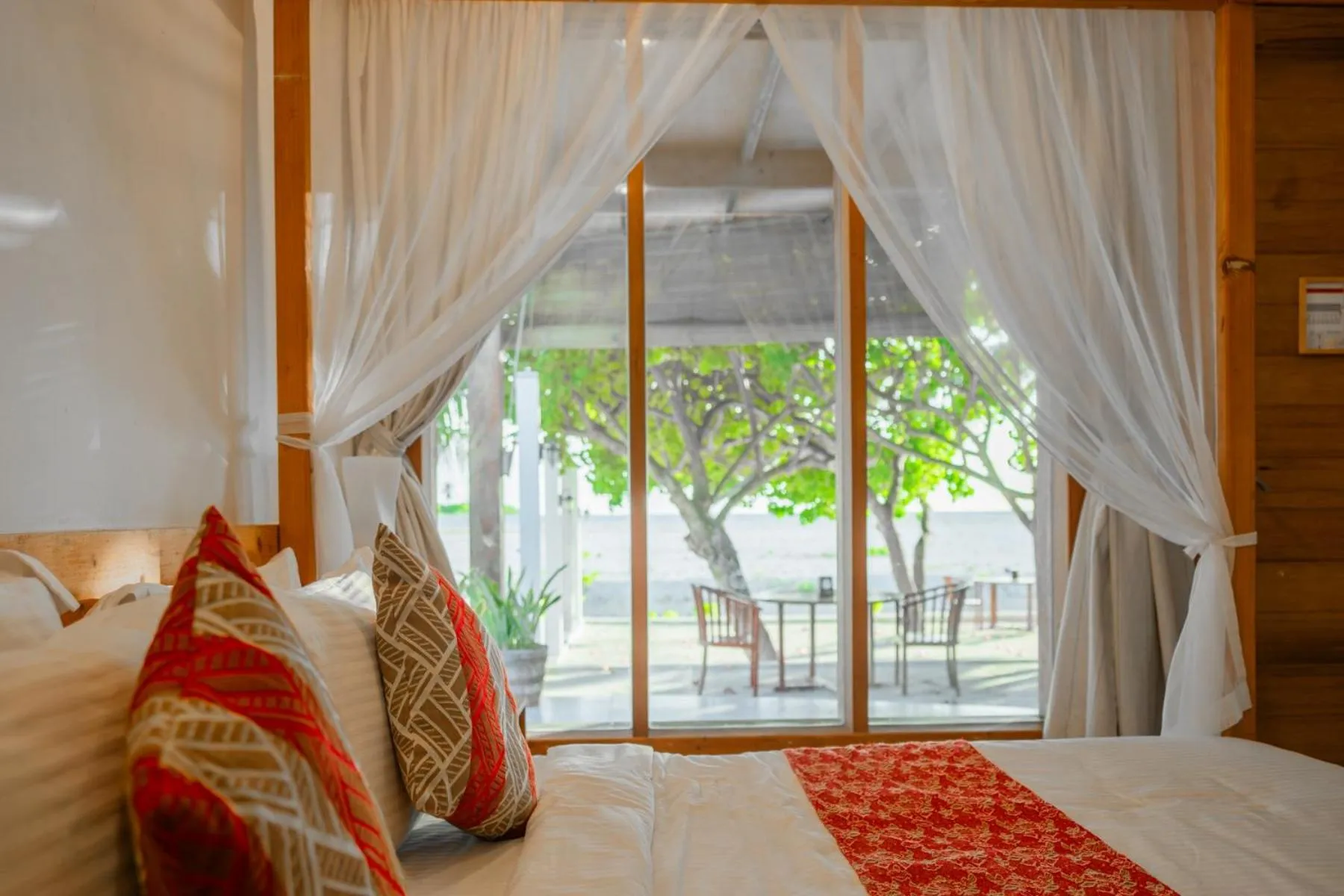 View (from property/room), Bed in WAVE SOUND by 3S Maldives