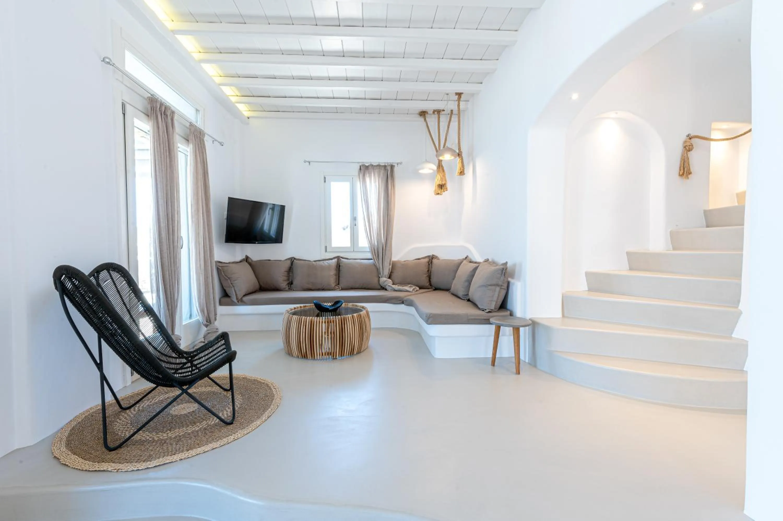 Living room in Carpe Diem Villas Mykonos ,Heated Pool!