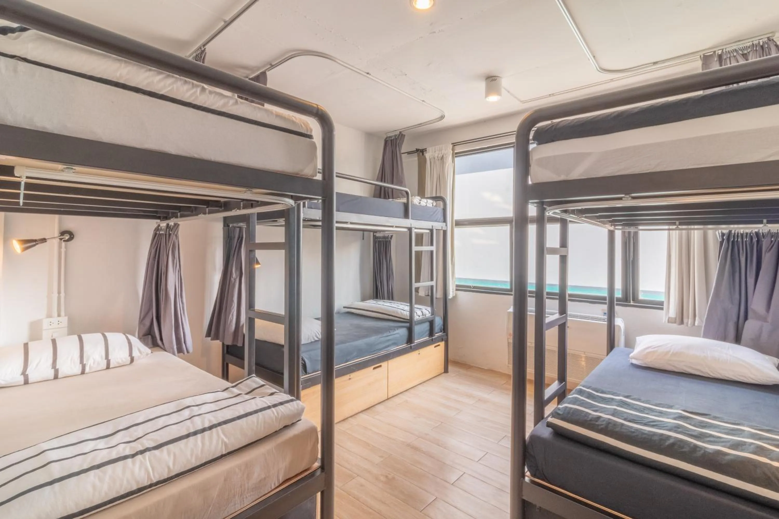 Bedroom, Bed in Beige Poshtels + Netflix