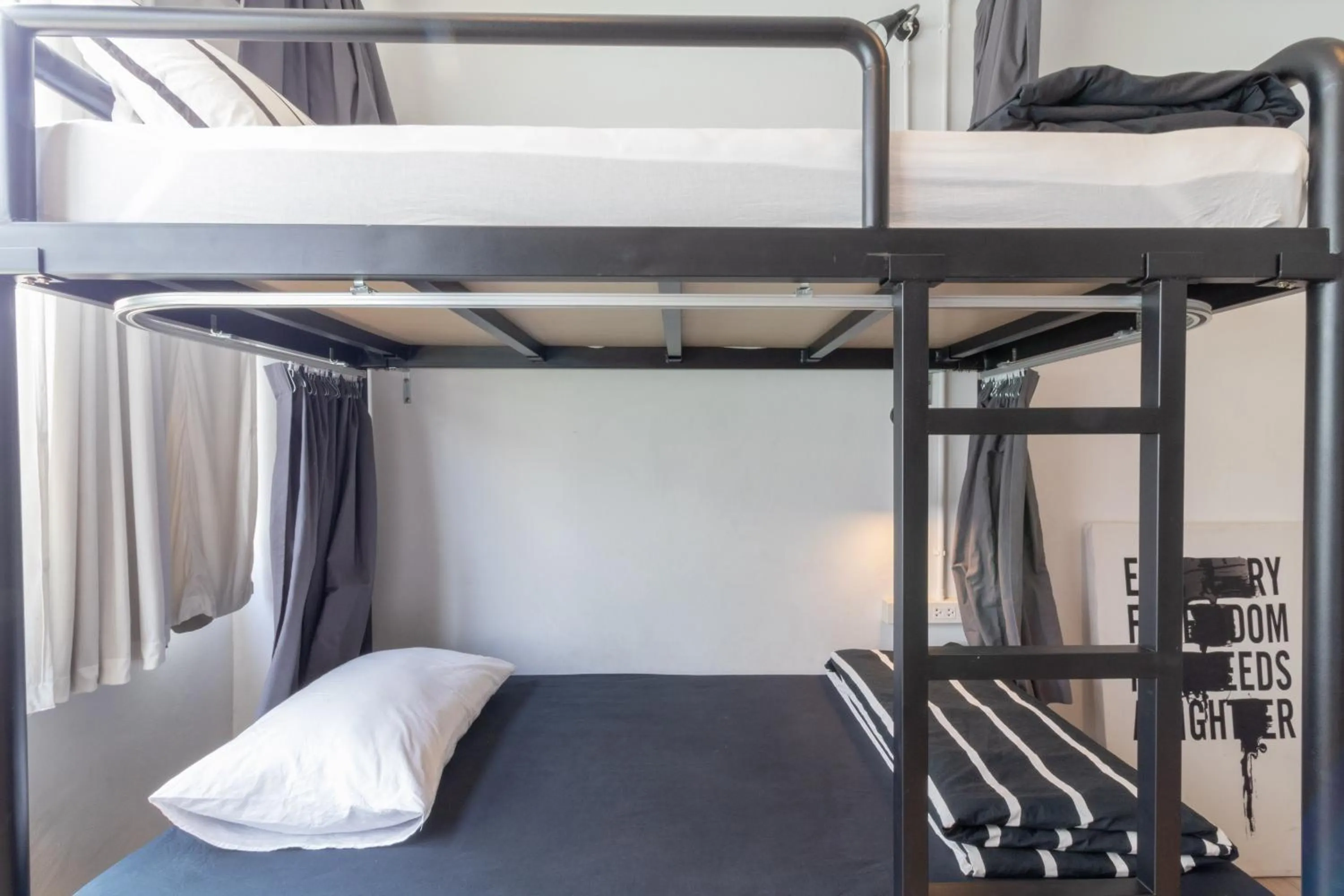 Bedroom, Bed in Beige Poshtels + Netflix