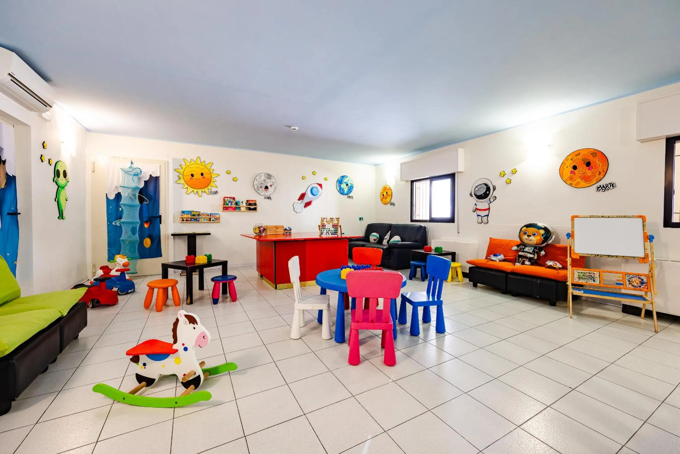 Seating area in Hotel Galassia