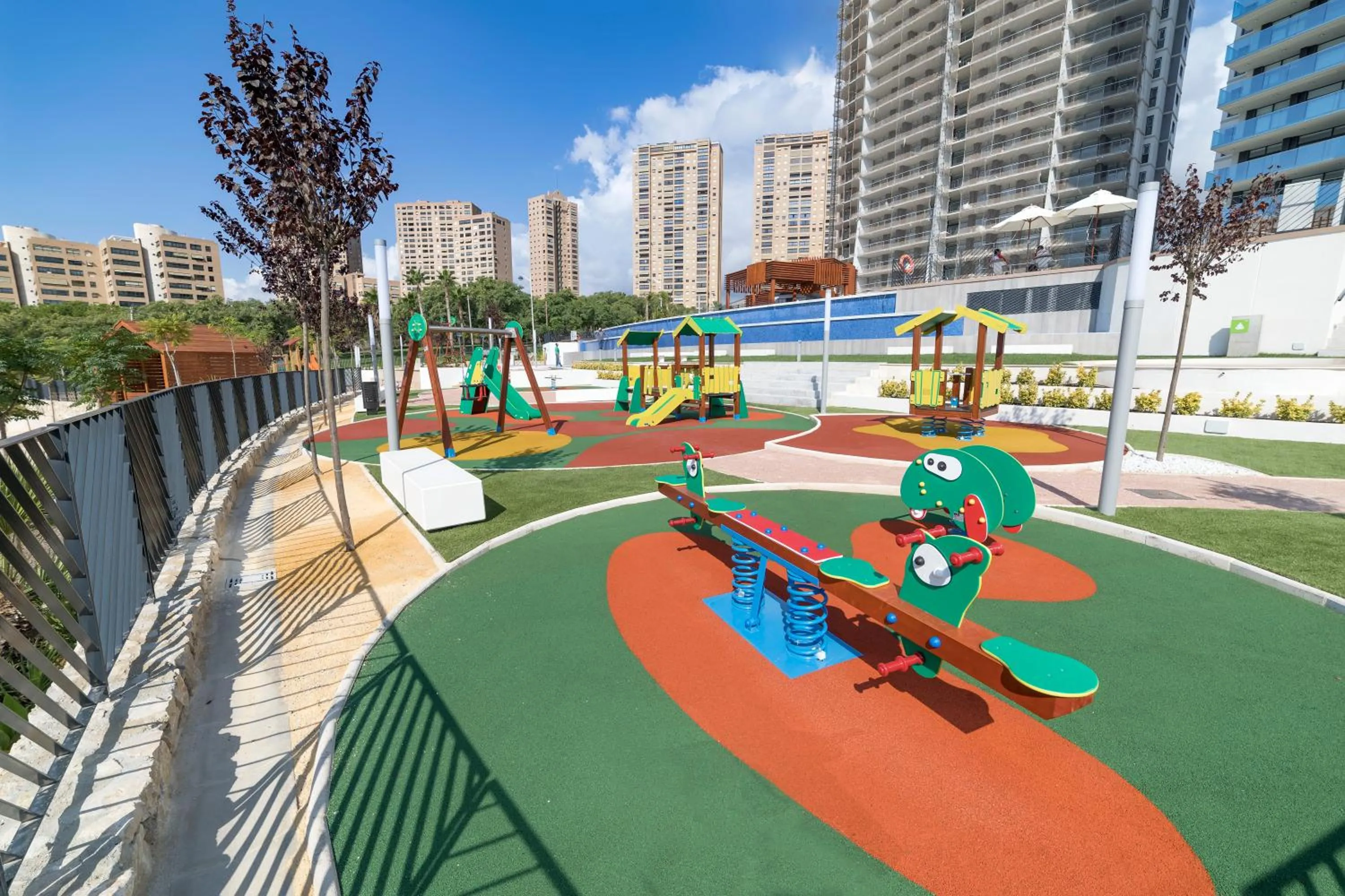 Children play ground in Sunset Drive Benidorm by Mar Holidays