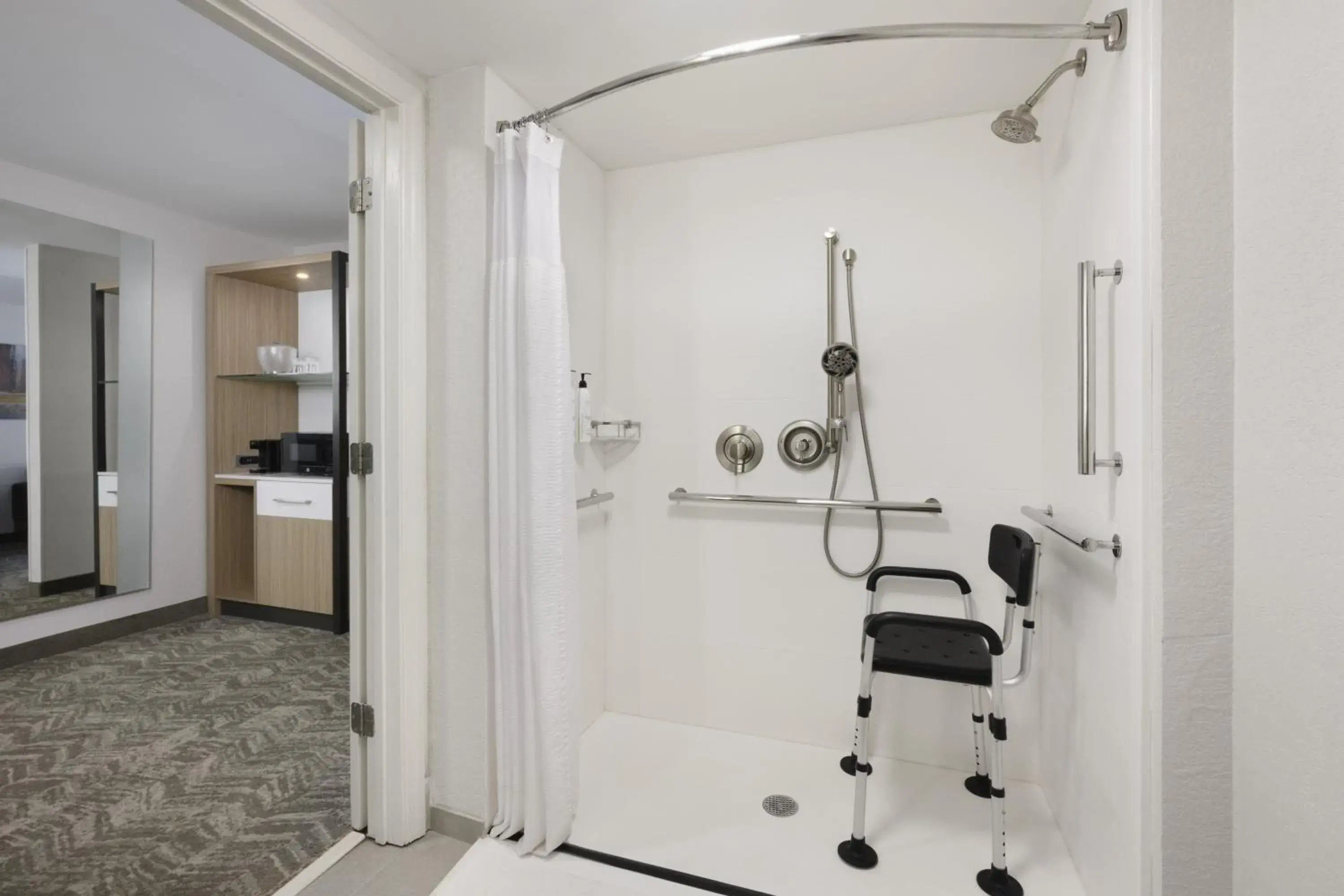 Suite with Roll-in Shower - Mobility and Hearing Accessible in SpringHill Suites by Marriott Newnan Suite with Roll-in Shower - Mobility and Hearing Accessible in SpringHill Suites by Marriott Newnan