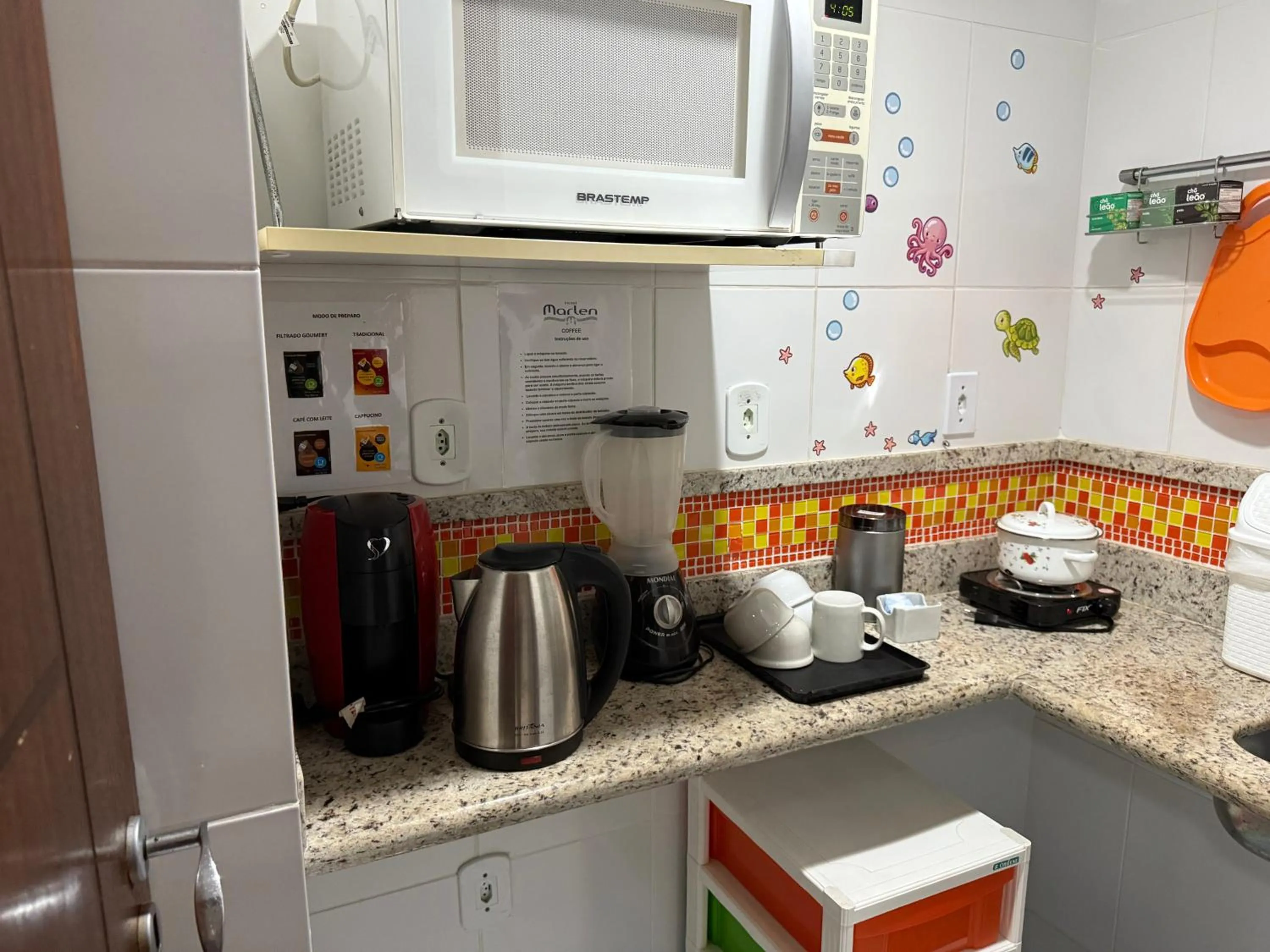 Communal kitchen in Hotel Marlen