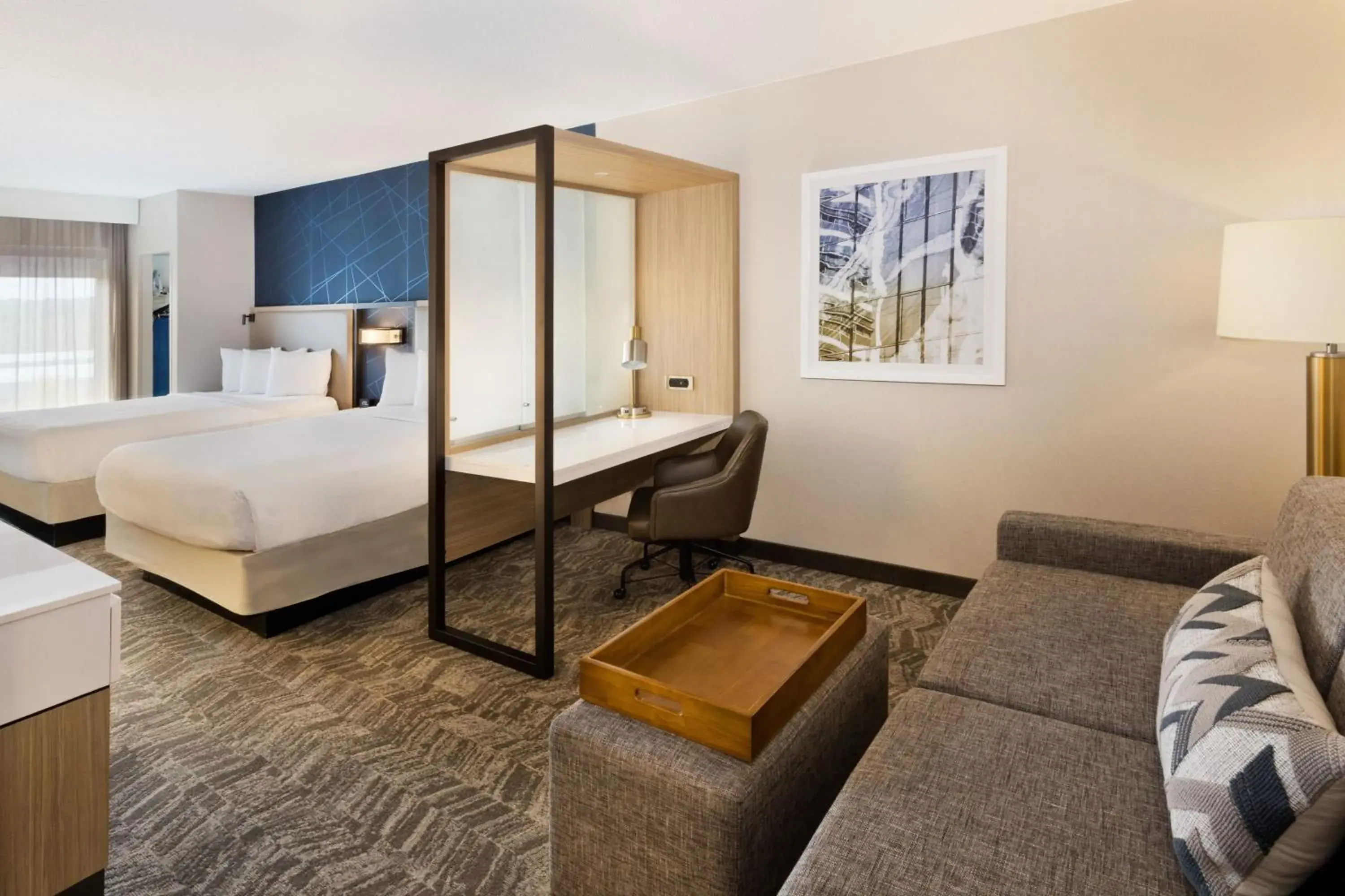 Queen Suite with Two Queen Beds and Trundle Sofa in SpringHill Suites Birmingham Colonnade Queen Suite with Two Queen Beds and Trundle Sofa in SpringHill Suites Birmingham Colonnade