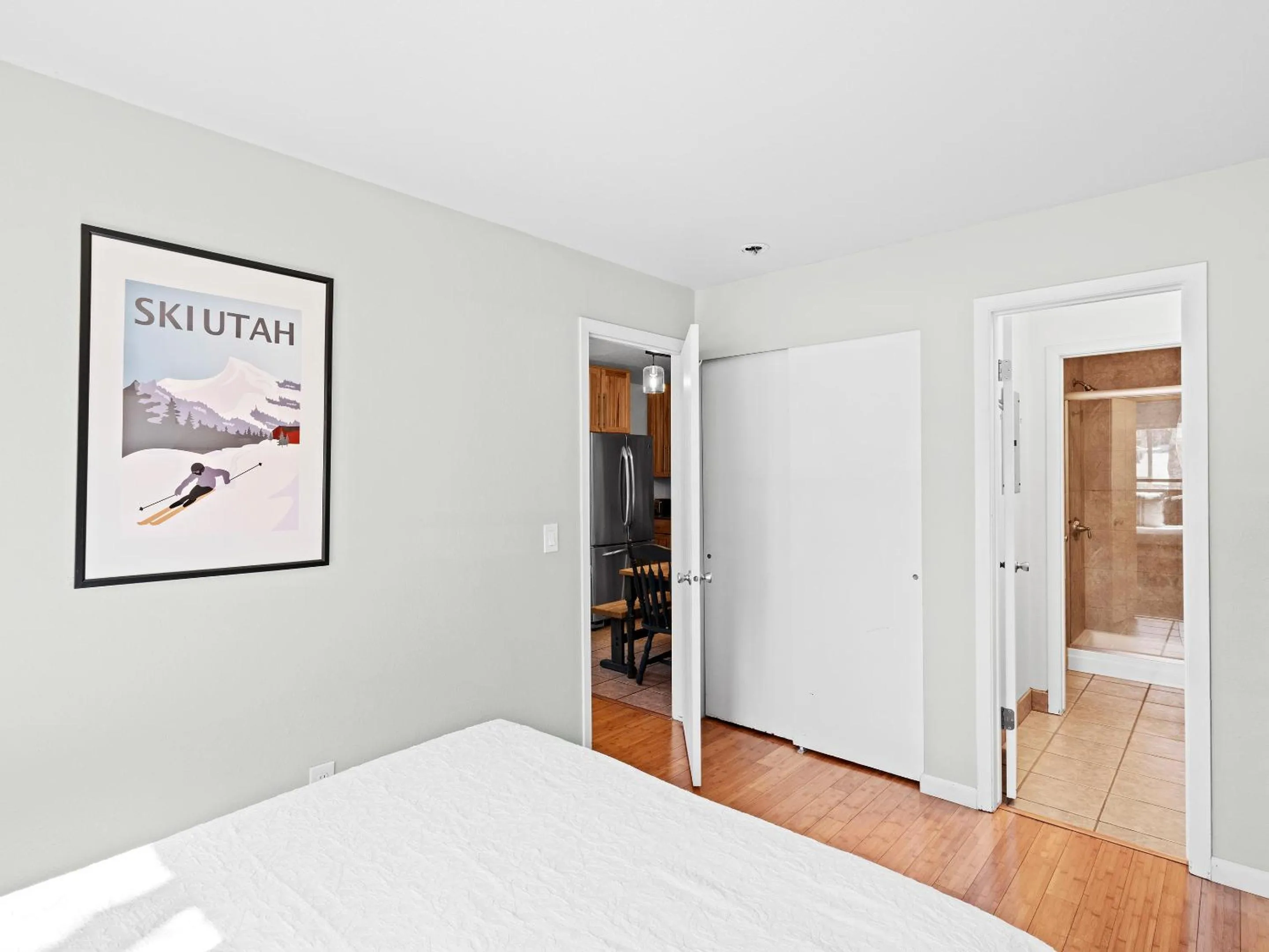 Bed in Red Pine Condominiums by All Seasons Resort Lodging