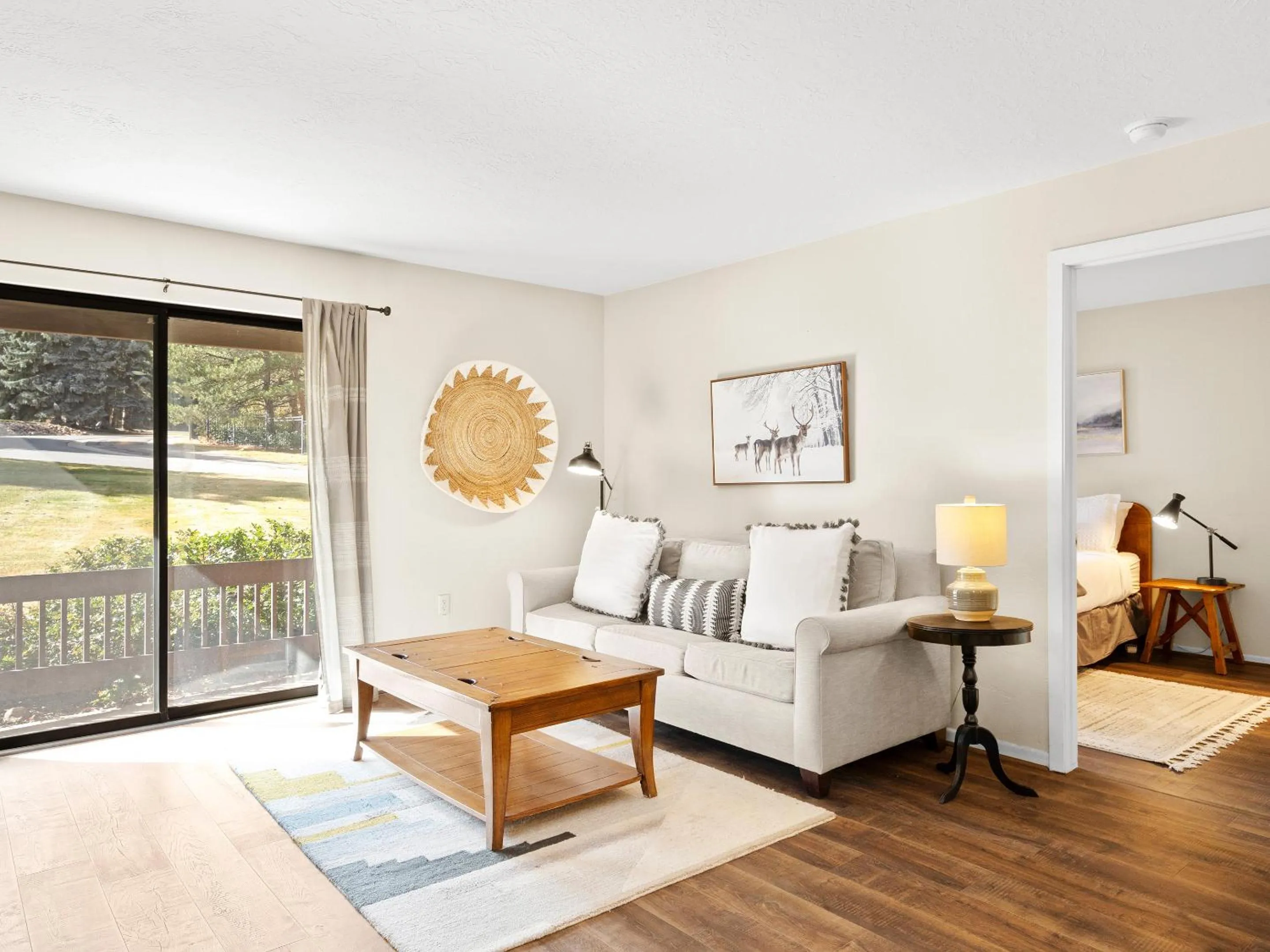 Living room in Red Pine Condominiums by All Seasons Resort Lodging