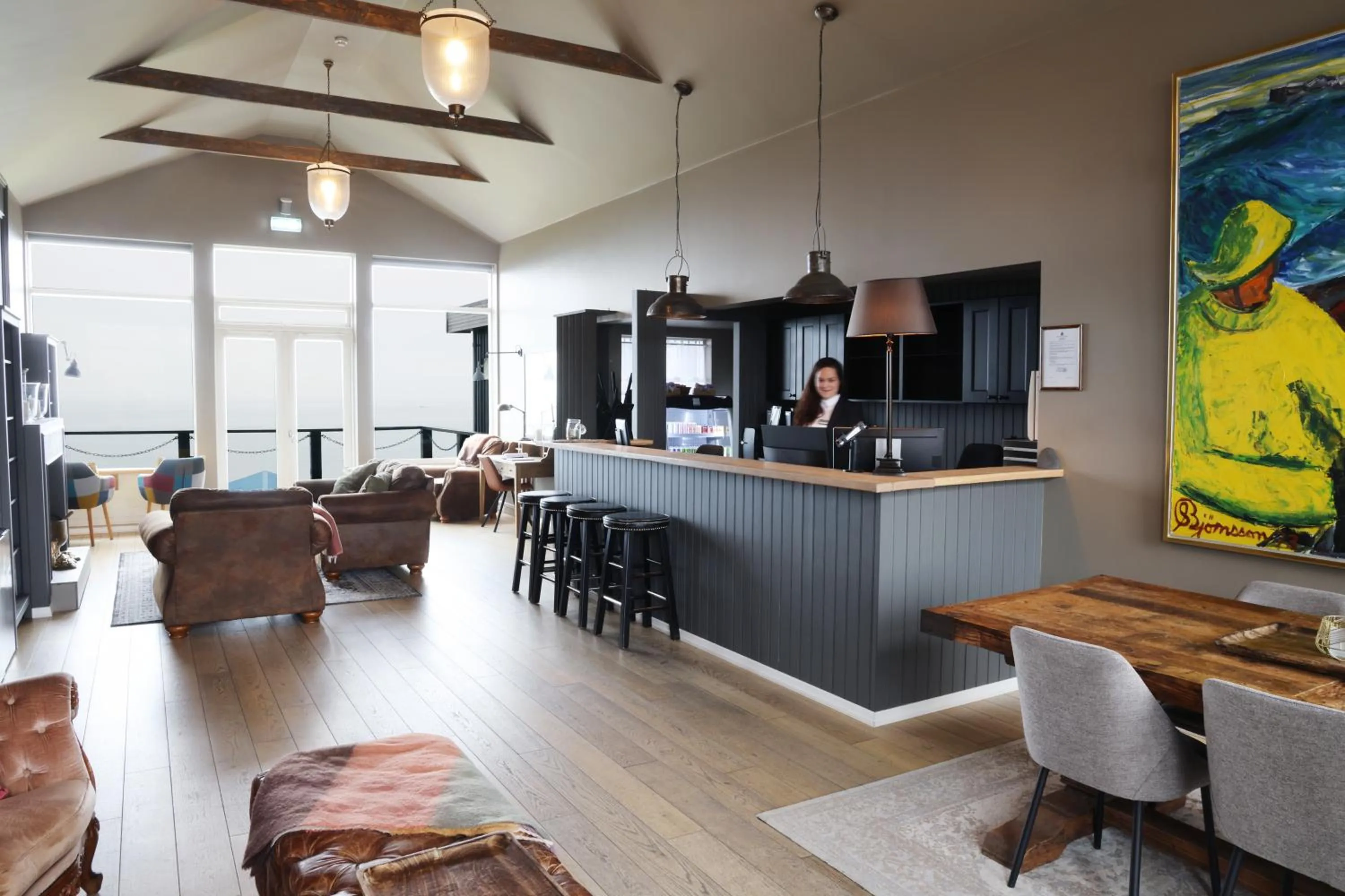 Lobby or reception in Fosshotel Hellnar