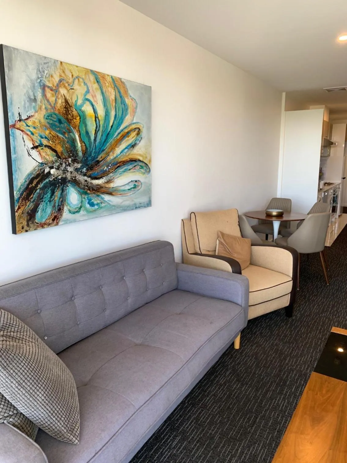 Living room in The Palms Apartments