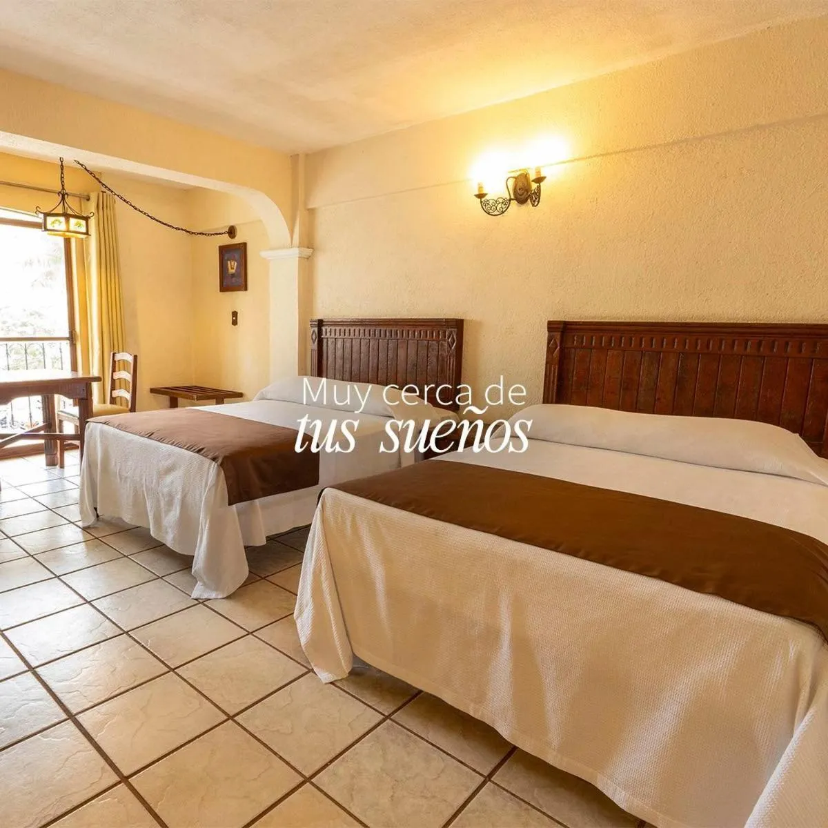 Bed in Hotel Hacienda María Eugenia Acapulco