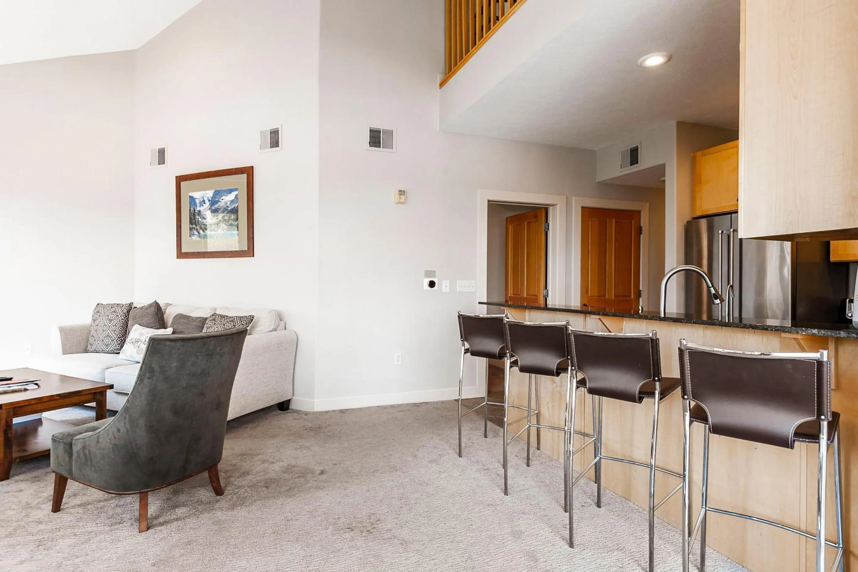 Living room in Crestview Condominiums by All Seasons Resort Lodging