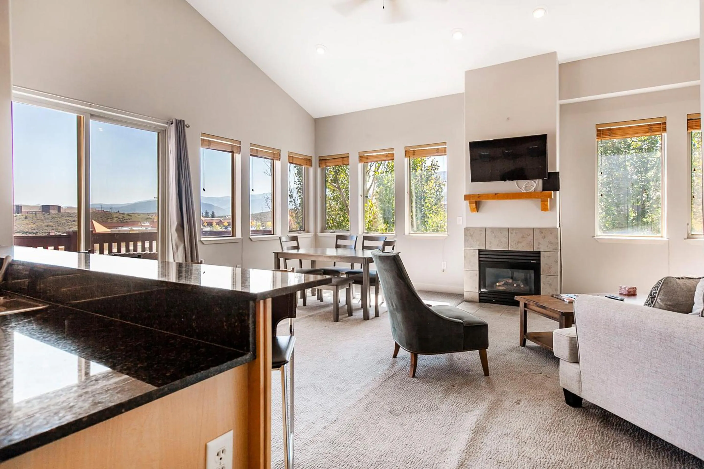 Living room in Crestview Condominiums by All Seasons Resort Lodging