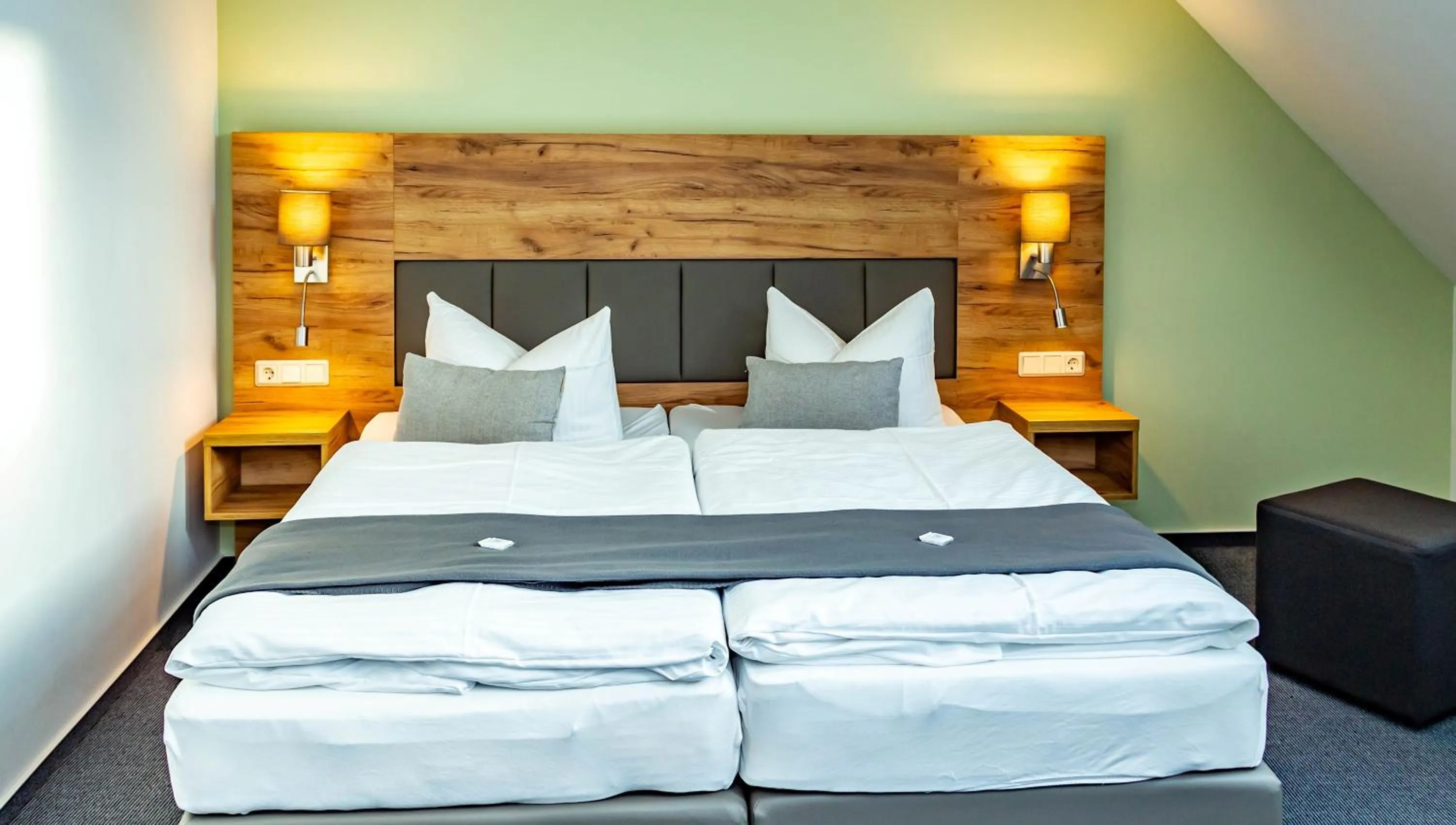 Bed in City-Hotel-Wolgast