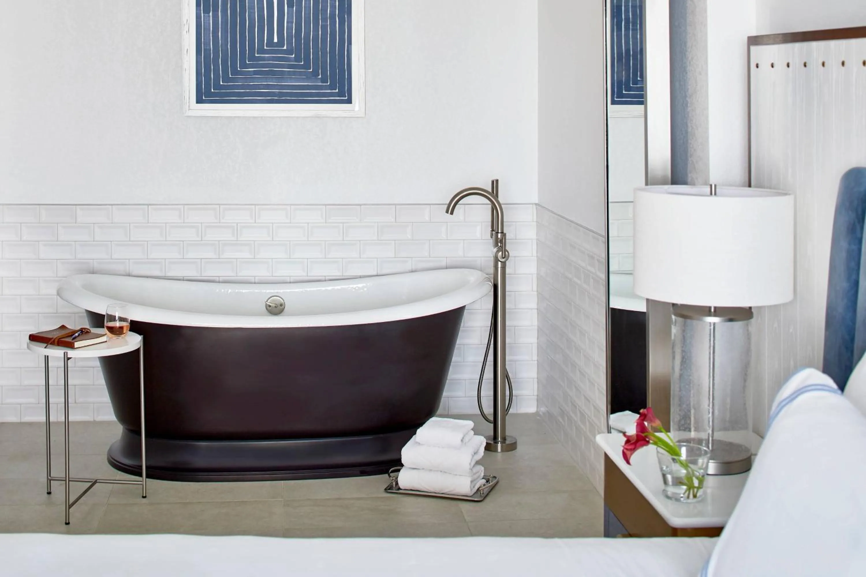 Bathroom, Bed in Annapolis Waterfront Hotel, Autograph Collection