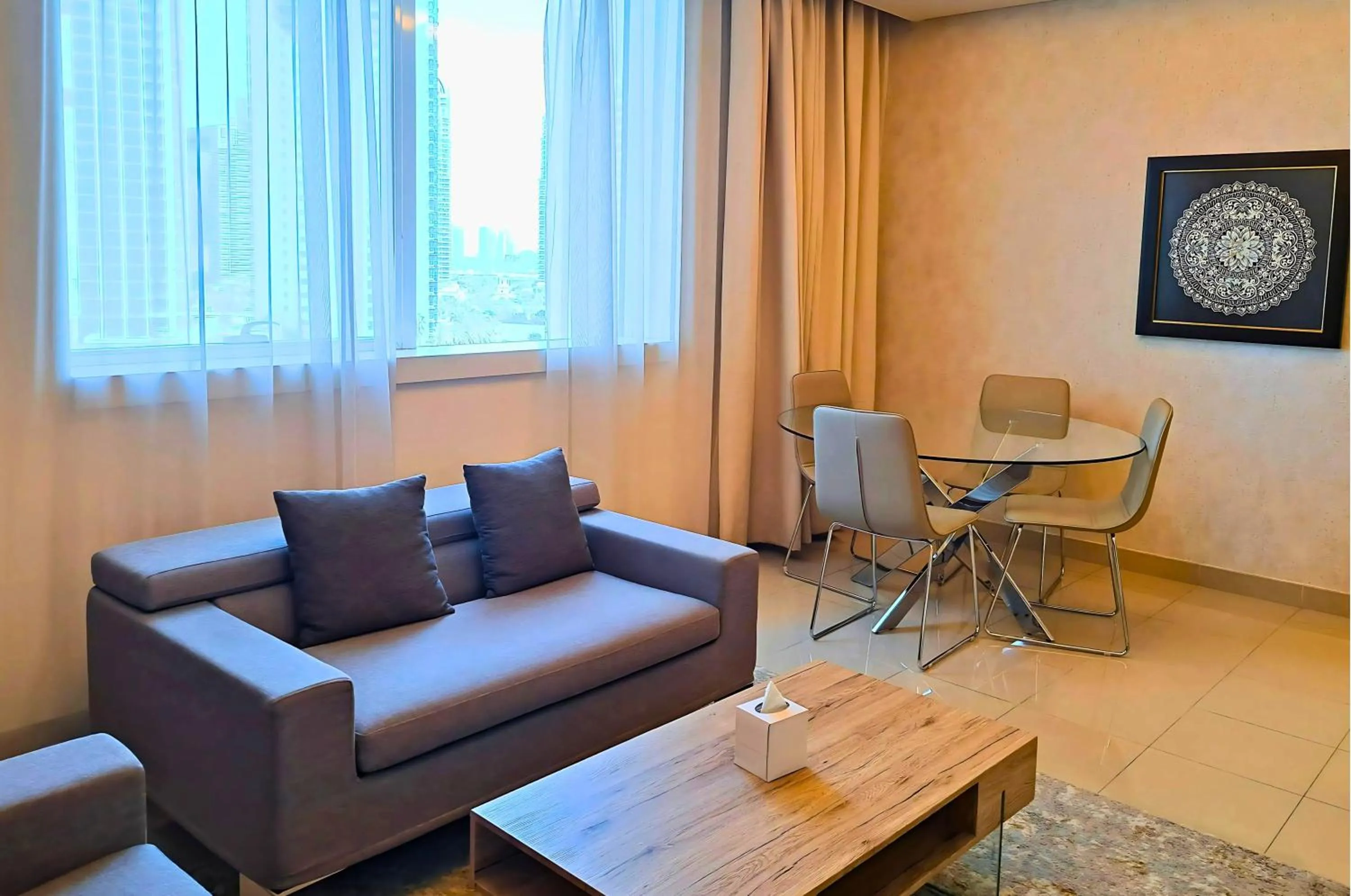 Living room in Barceló Residences Dubai Marina