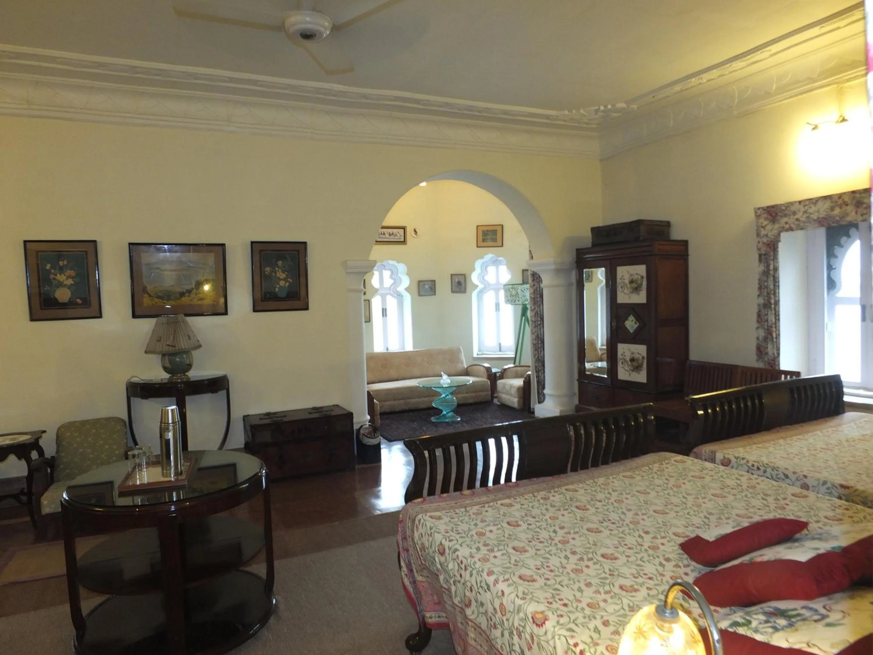 Bed in Udai Bilas Palace