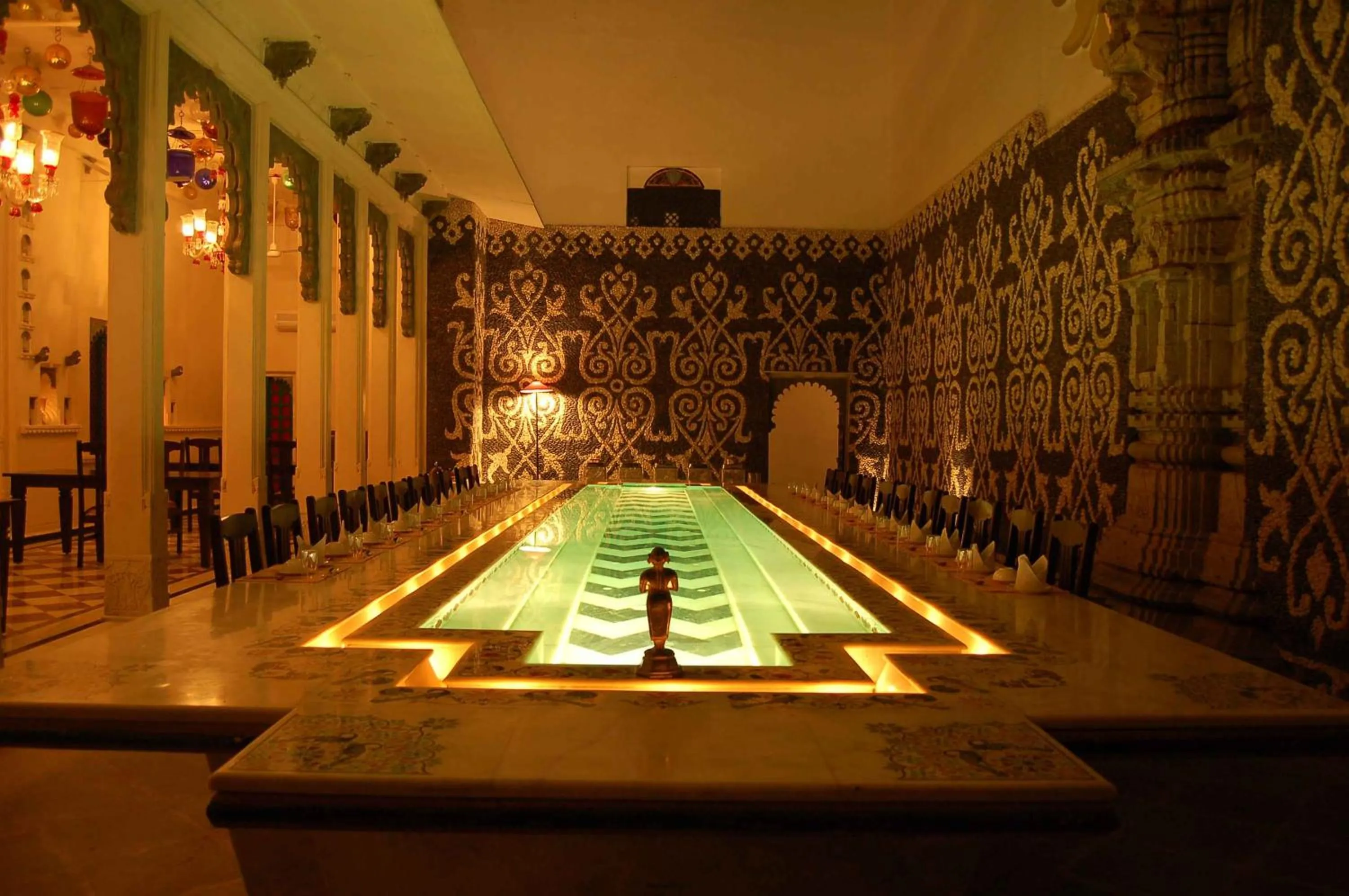 Dining area in Udai Bilas Palace