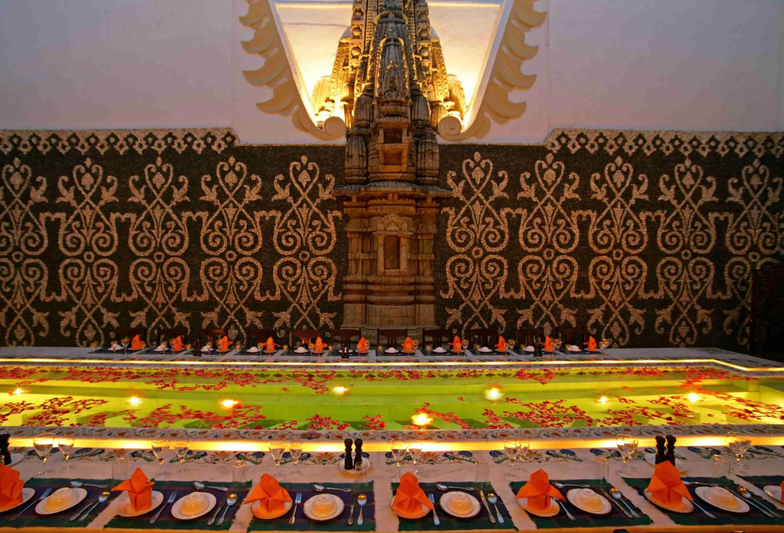 Dining area in Udai Bilas Palace